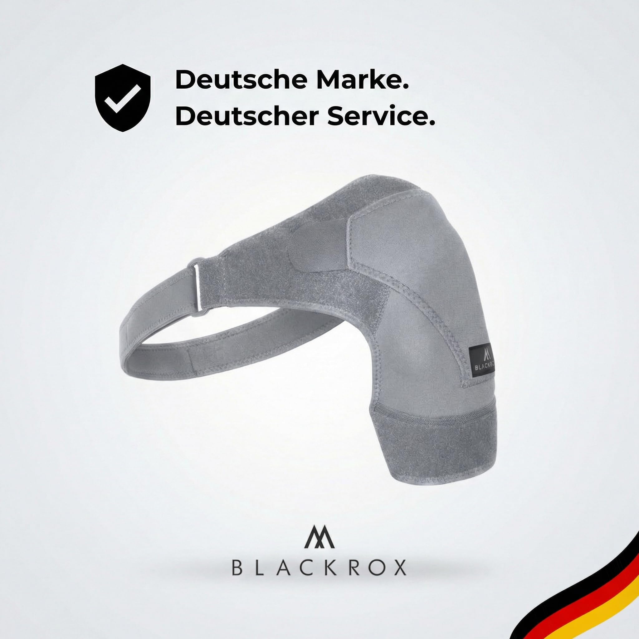 BLACKROX Hombreras [ganador de la comparación 2024] talla única, para hombre y mujer, soporte de hombro, perfecto para deportes, deportes de fuerza y culturismo, OMONROX, gris