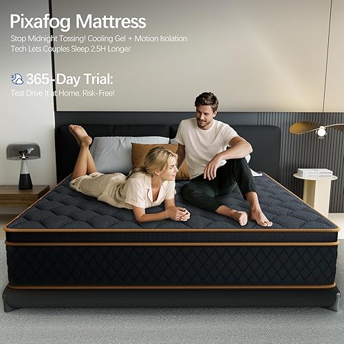 Miniatura 2 de Colchón King - Soporte firme híbrido de 14 pulgadas con bobinas de bolsillo y espuma viscoelástica de gel refrescante, alivio ortopédico del dolor