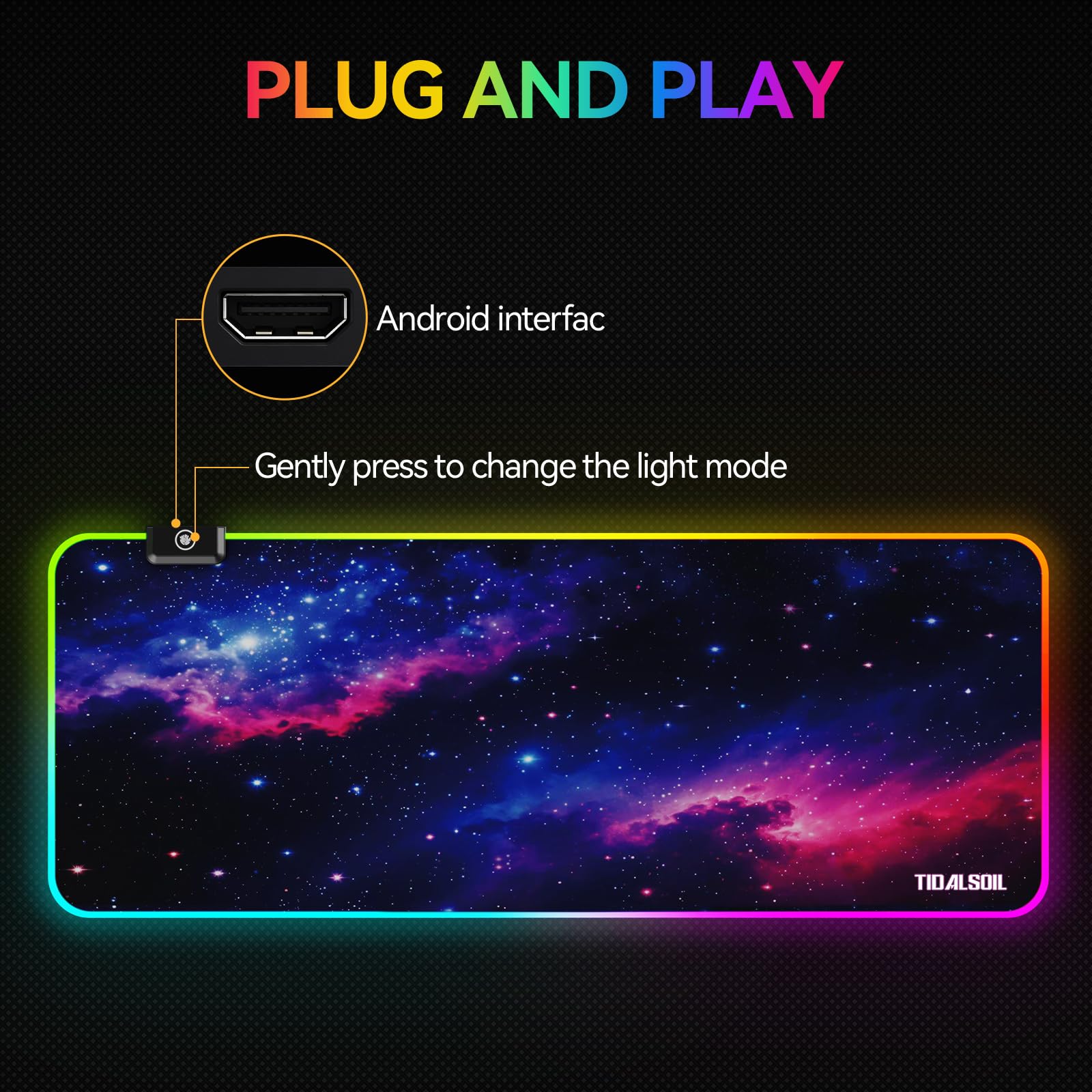 Alfombrilla de ratón RGB para juegos