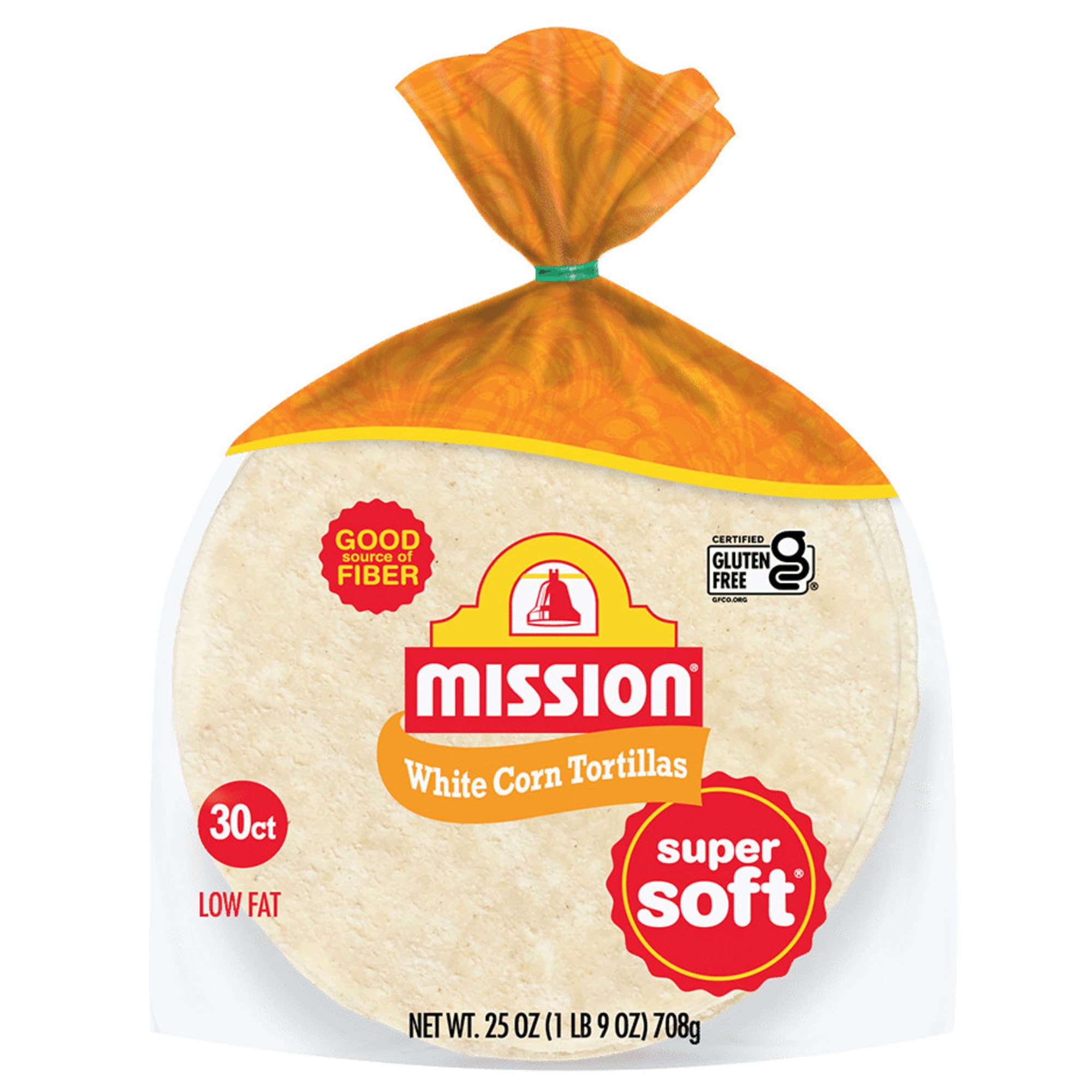 Mission White Corn Tortillas Small Soft Taco Size 30 Count Gluten Free Trans Fat Free