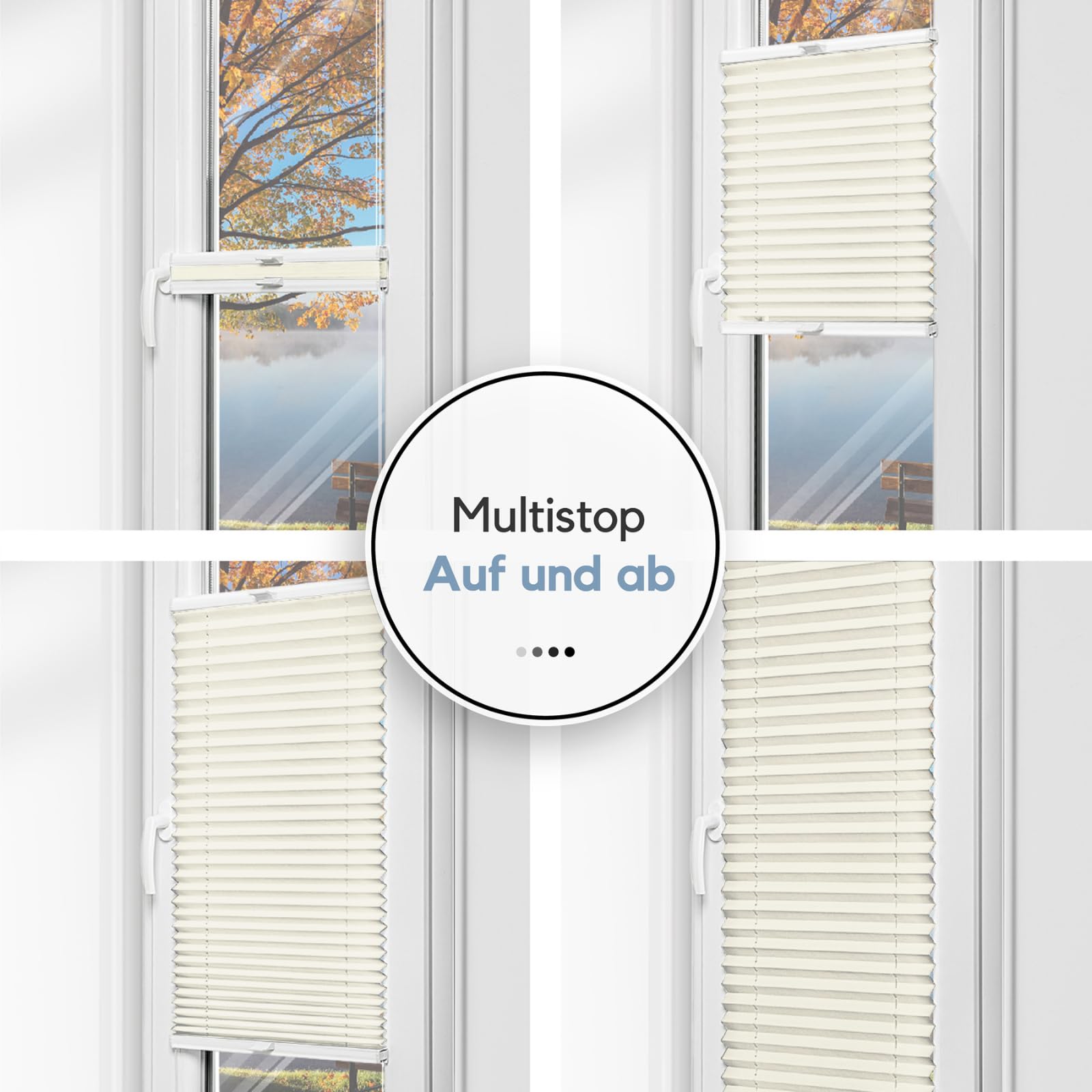 Zero Home -Tende Plissettate Senza Foratura | Tende a Rullo con Klemmfix | Tende Plissettate Per Interni | Privacy e Protezione Solare | Per Porte e Finestre, Beige, 45x220 cm