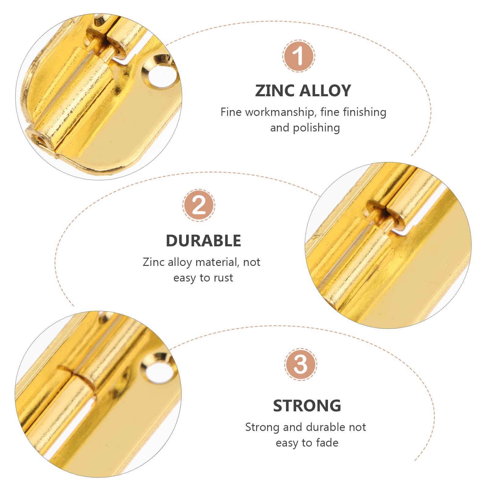 Homoyoyo 2pcs 190mm Hinge Door Fixing Hinge Cupboard s Stainless Steel Piano Brass Piano Heavy Duty Continuous Humidor Hardware Zinc Alloy Cabinet - Image 4
