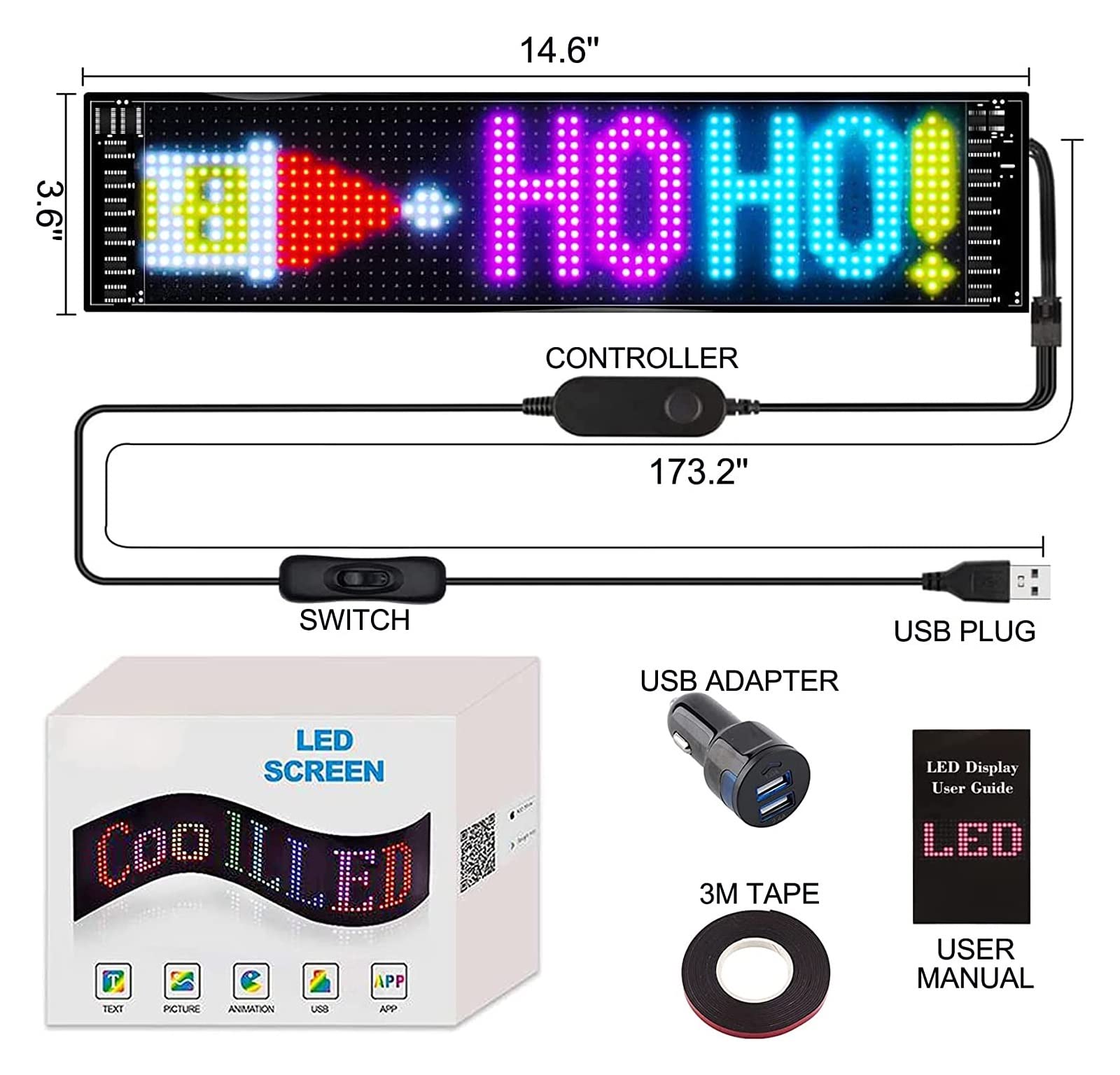 Amazon.co.jp: LED ディスプレイ LED マトリックスパネル USB 5V