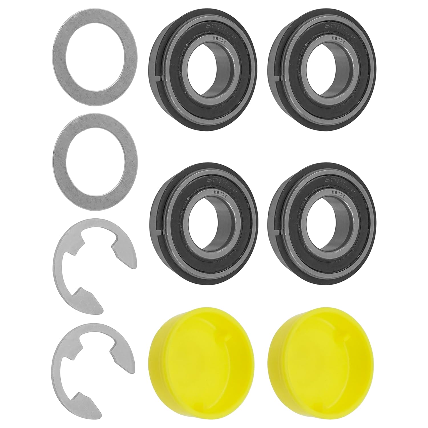 Caltric M96706 AM102888 M129036 24H1447 Front Left & Right Wheel Bearing Kit Compatible with John Deere X540 Multi-Terrain X590 Lawn and Garden Tractor