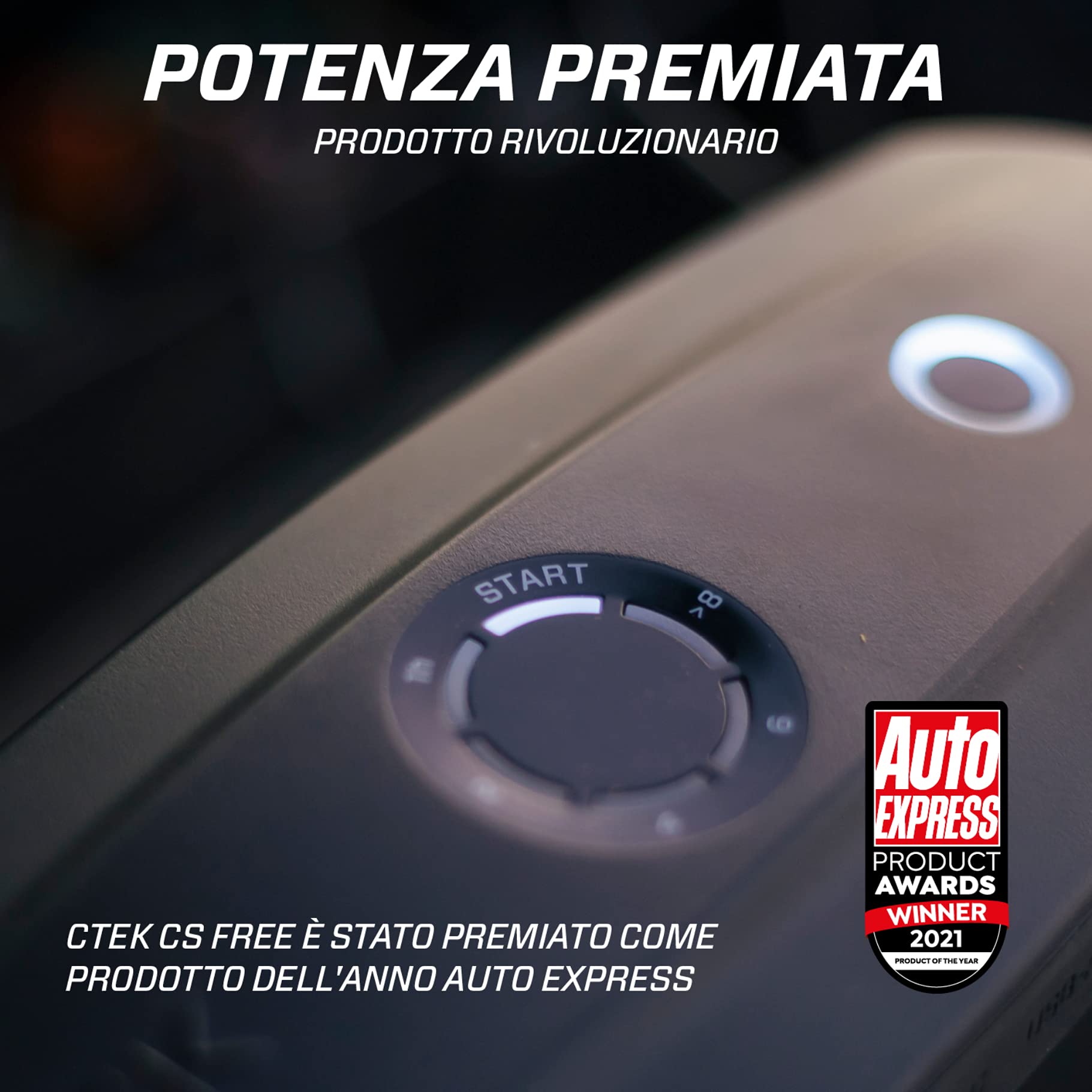 CTEK CS FREE, Avviatore di emergenza alternativo da 12 V, Booster adattivo, Mantenitore di batteria intelligente, Caricabatterie portatile 4 in 1, Caricatore solare per auto, telefono, computer