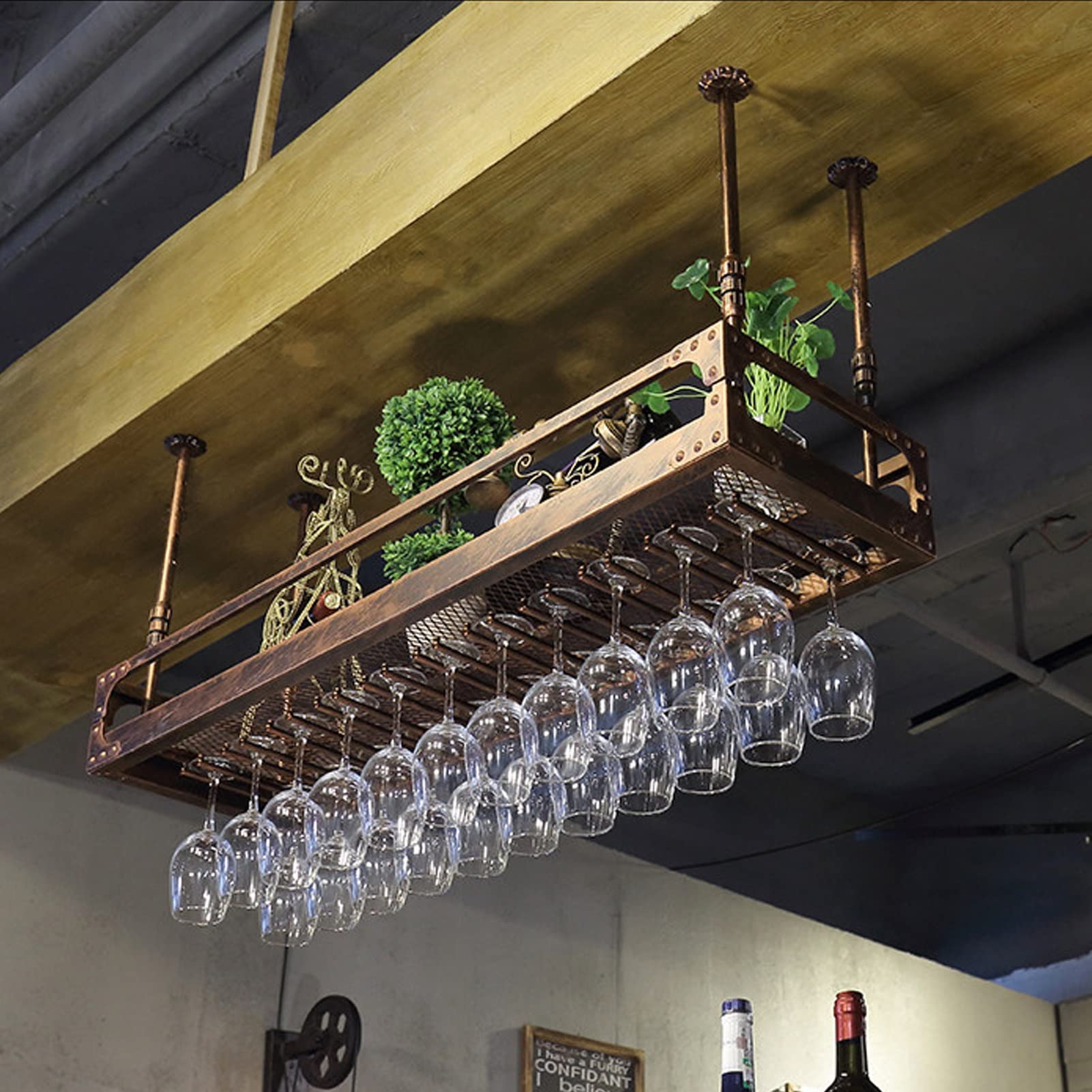 Casier à vin de restaurant pour bouteilles et gobelets