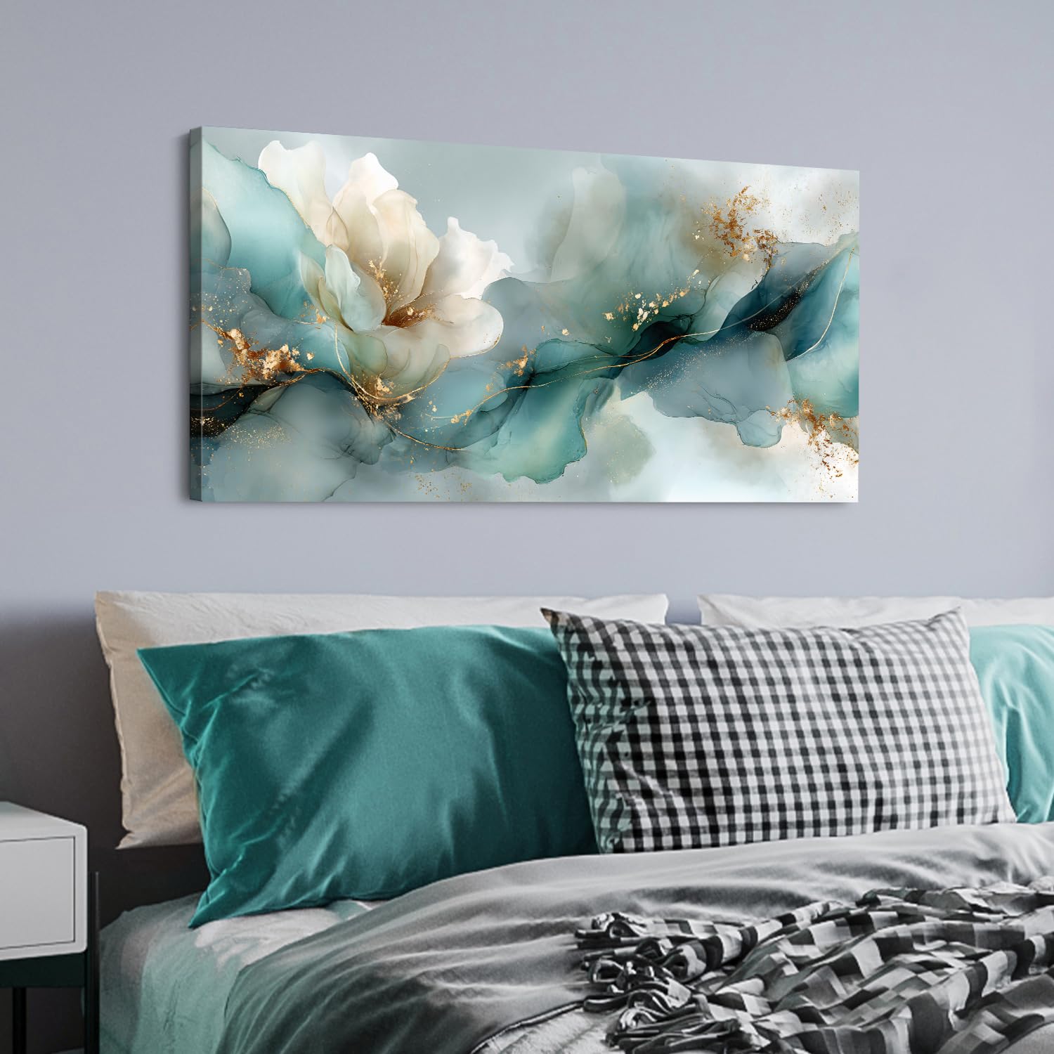 AIYISU Fleur Impression sur Toile Decoration Murale Peinture 20x40in Tableaux Decoratifs Muraux Décoration Moderne Abstraite Fleur Tableau Decoration Murale Salon Chambre Bureau - Prêt à Accrocher