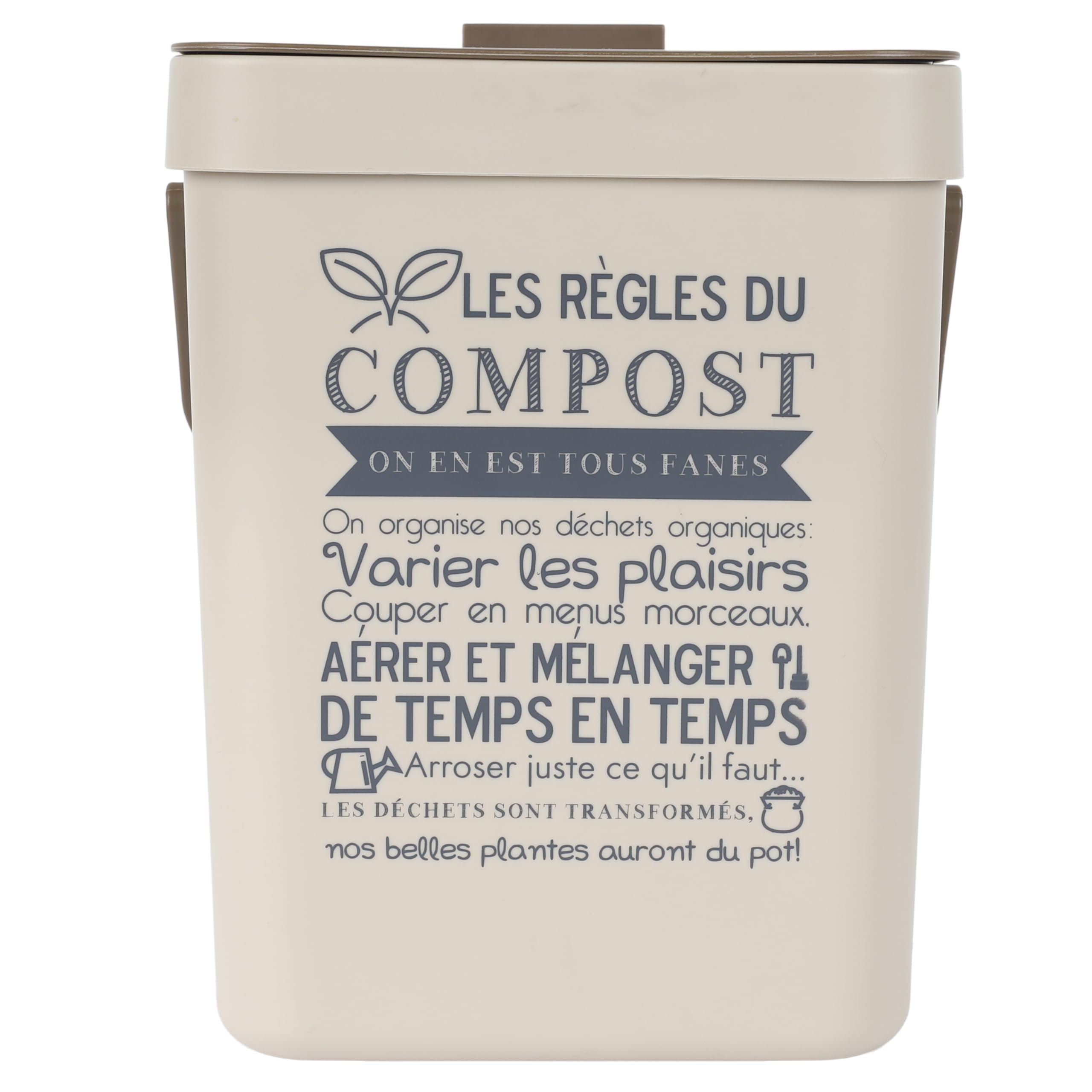 Poubelle à Compost 5L Plastique avec Accroche et Anse