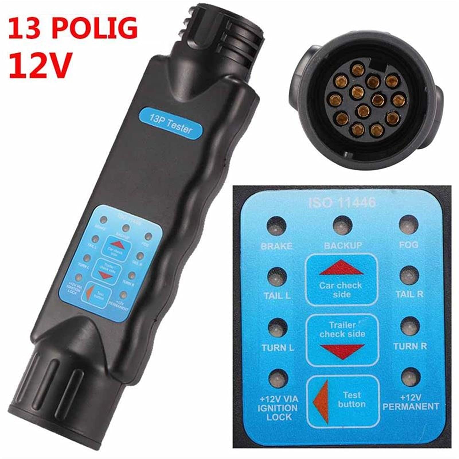 12 V Narzędzie diagnostyczne 13 PIN Hood Hood Bar Tester Tester Gniazdo wtykowe z RoHS Zatwierdzone do przyczepy samochodowej Caravan Holowanie