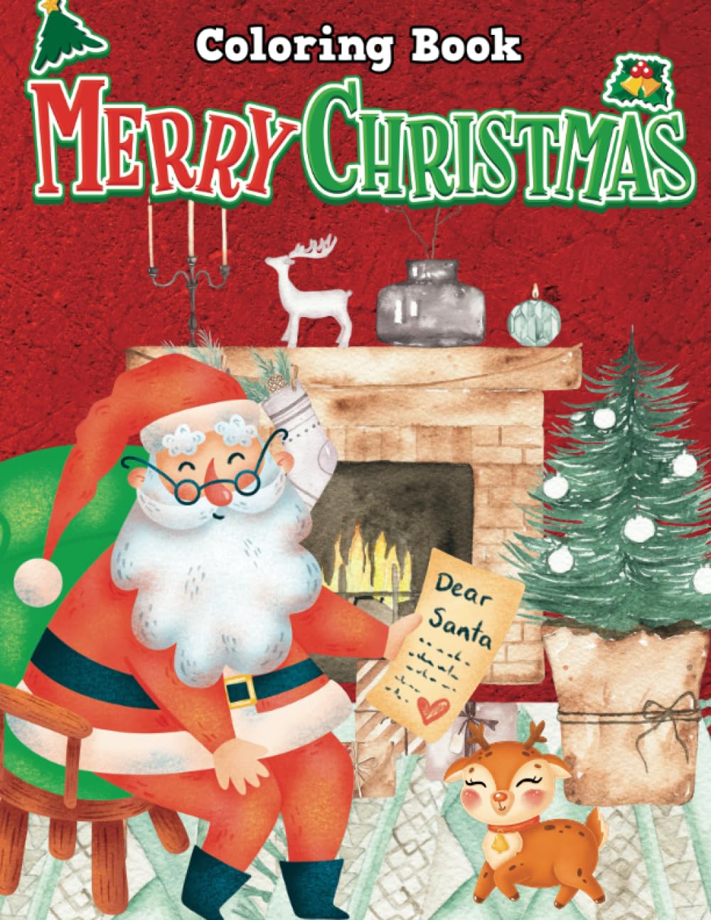 Christmas Coloring Book Large Print: Large Print Christmas Coloring Book For Adults Featuring Relaxing Winter Scenes, Beautiful Reindeer, Penguins, Santa Claus, Snowman, Stockings