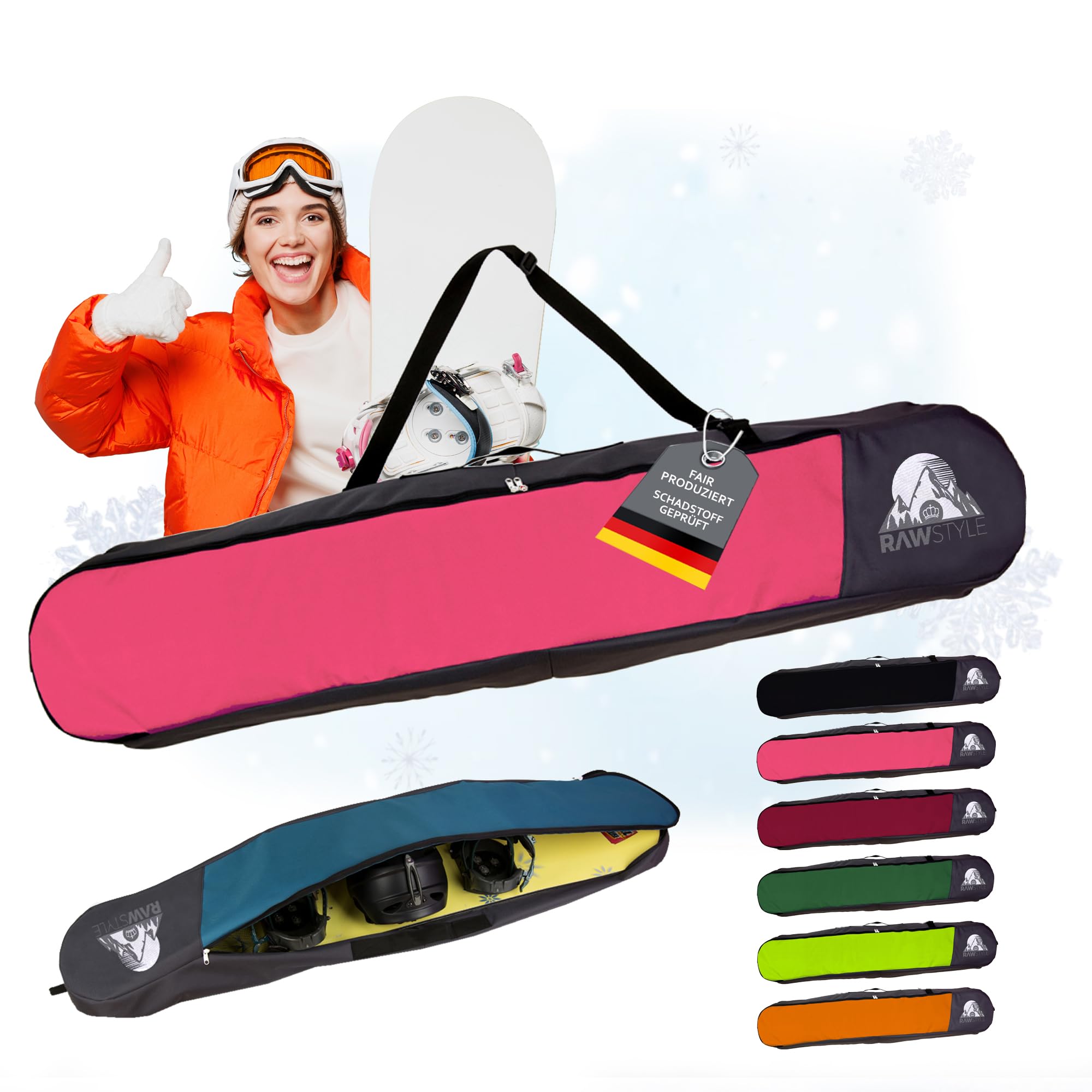 BambiniWelt by Rafael K. Sac de snowboard - Sac de snowboard étanche - Sac à dos de snowboard avec fermeture éclair solide - Sac pour planche, casque et chaussures - Compartiment principal avec