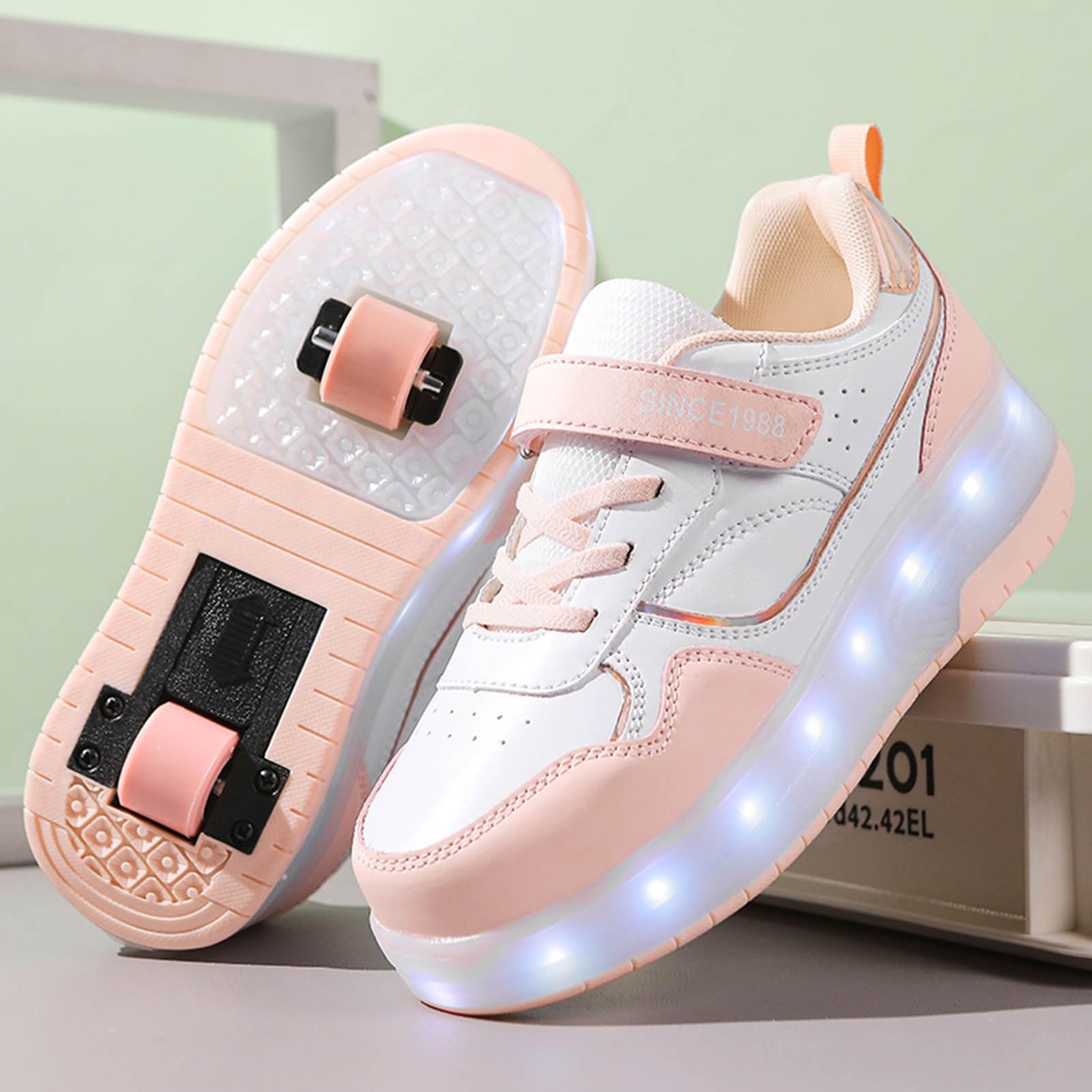 Zapatillas Niña con Luces Zapatilla Niña con Tira Adherente Moda Ligero Casual Deporte Suela Blanda Alpargatas Atletismo Tenis