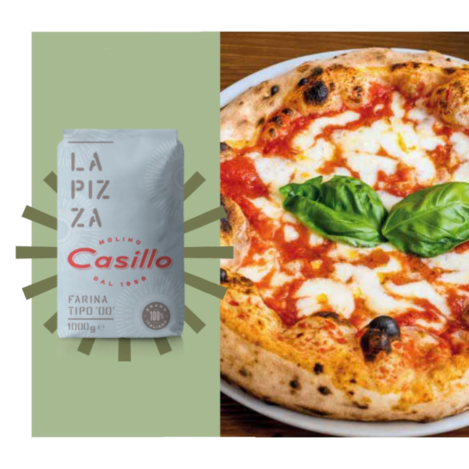 CASILLO MOLINO - La Pizza Harina Tipo 00 100% trigo italiano - 10 x 1 kg