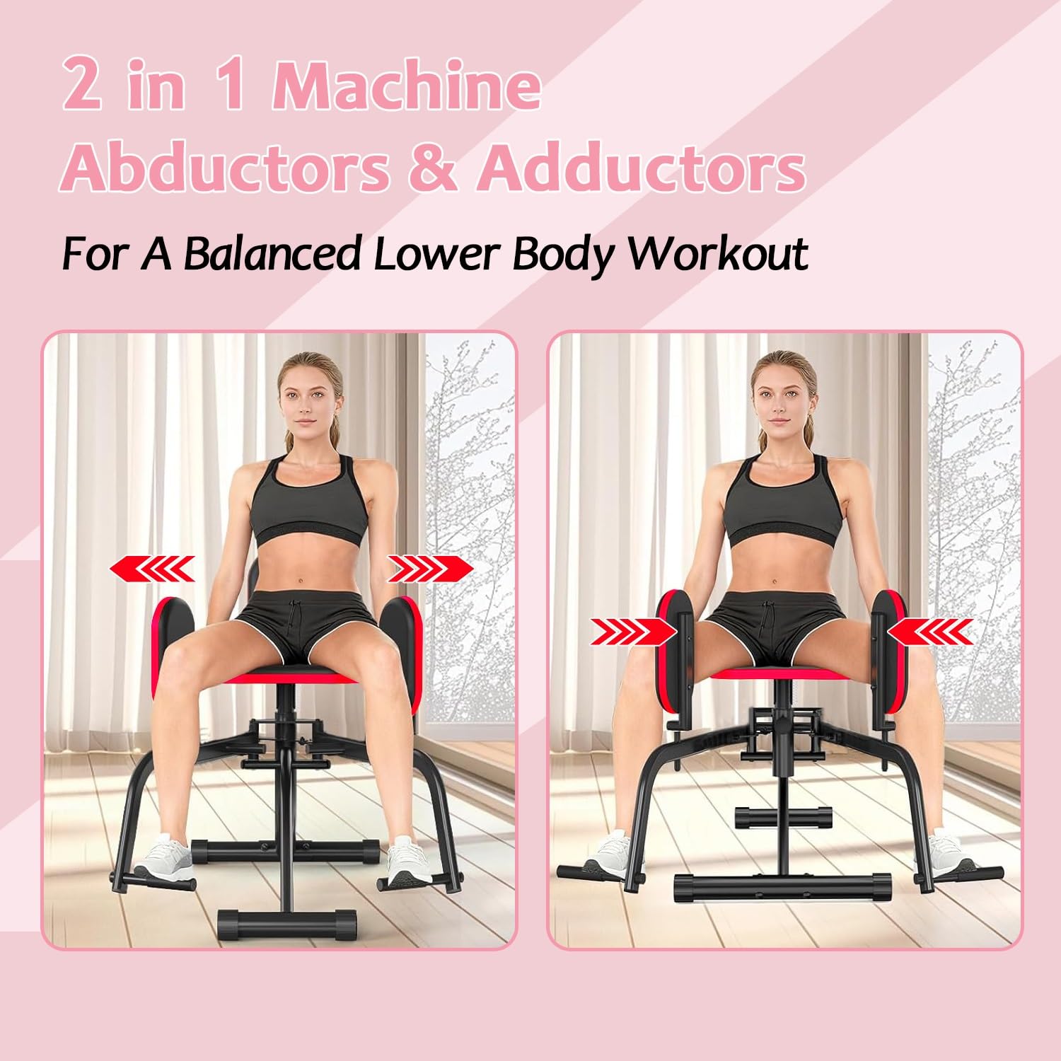 Hüftabduktor Maschine Für Zuhause, Glute Machine Spagattrainer, Bequem Beinspreizer, Innenschenkel Trainer, Kompakter Abductor Trainer Mit Verstellbarem Widerstand, Home Gym Oberschenkel