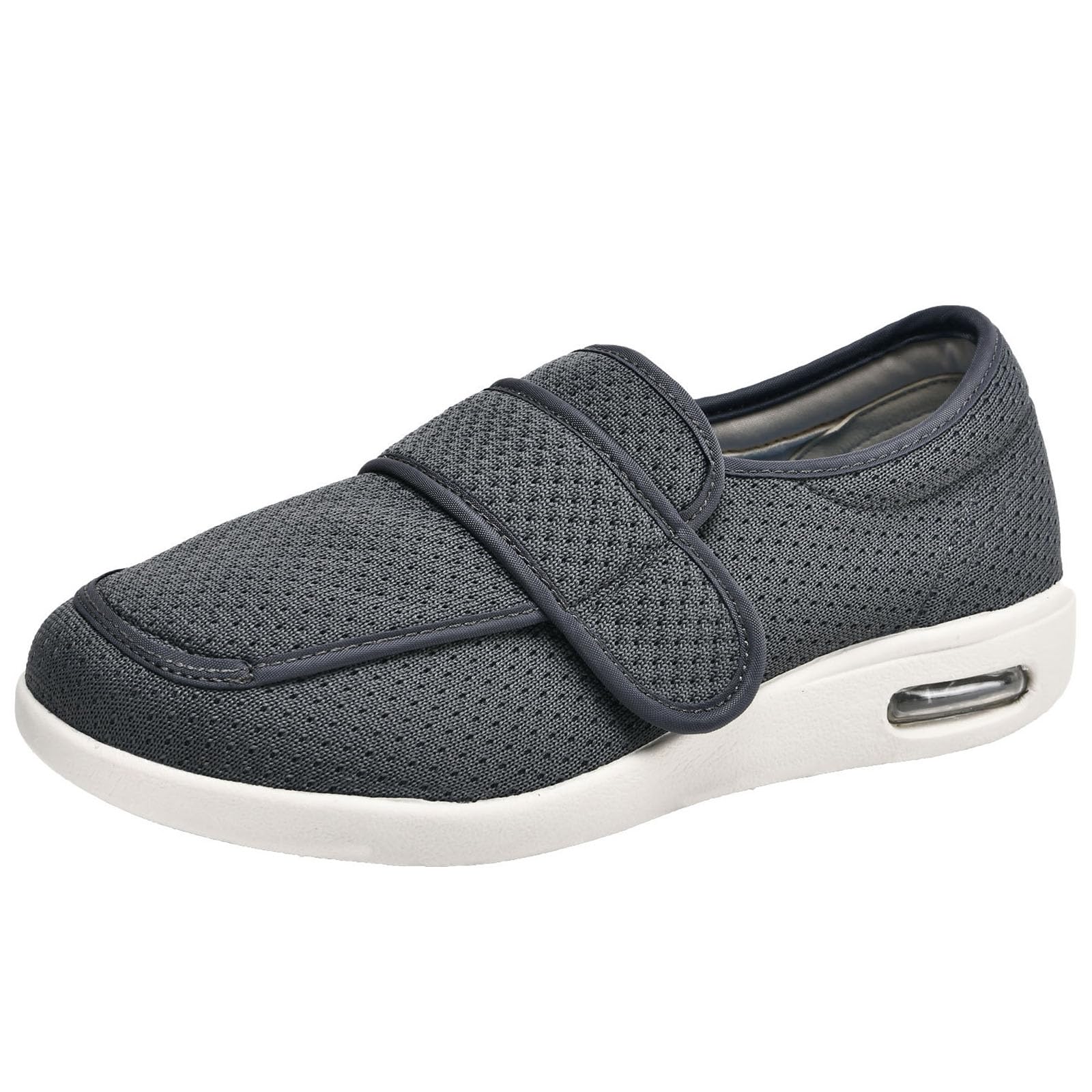 Regulowane buty do chodzenia ze wsparciem łuku stopy, lekkie buty dla diabetyków na opuchnięte stopy, idealne dla taty, męża, dziadka (Dark Gray US Men 9)