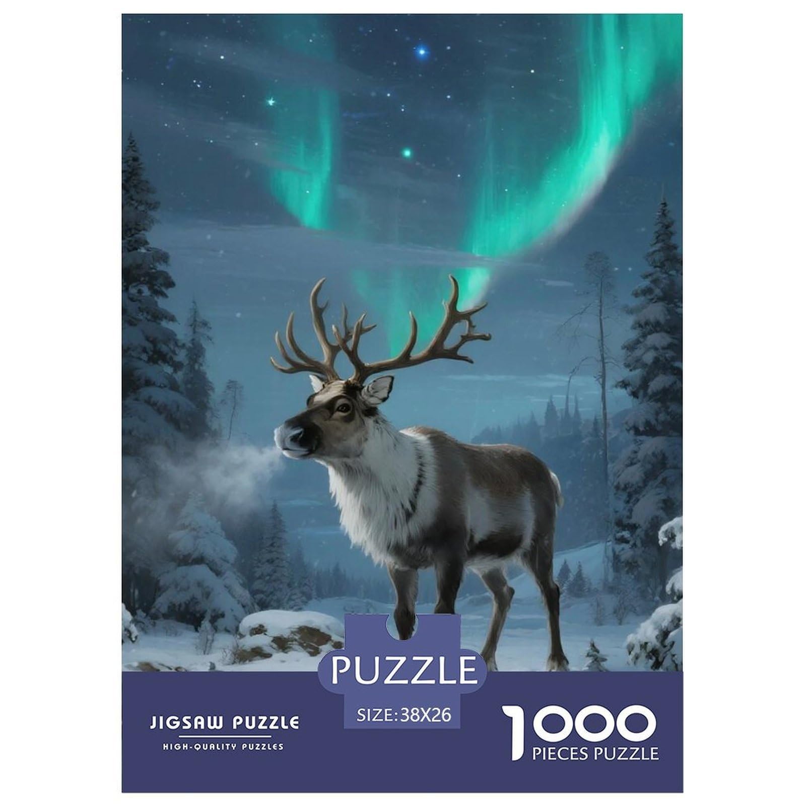 Reindeer 1000 Piece Adults Puzzle Kids Age Games Puzzle Game Animal Difficult Impossible Challenge High Difficulty 38x26cm/1000pcs — image 1