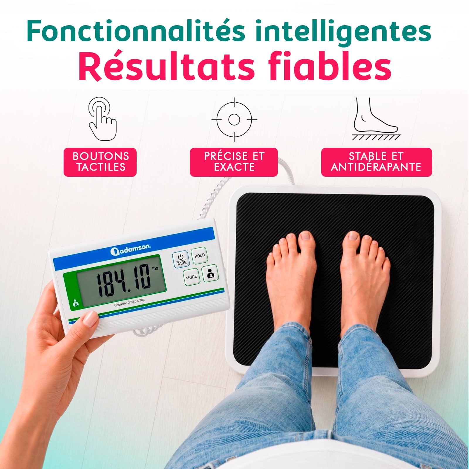 Pèse-Personne Professionnel 300kg - Balance Bariatrique - Précision 10g