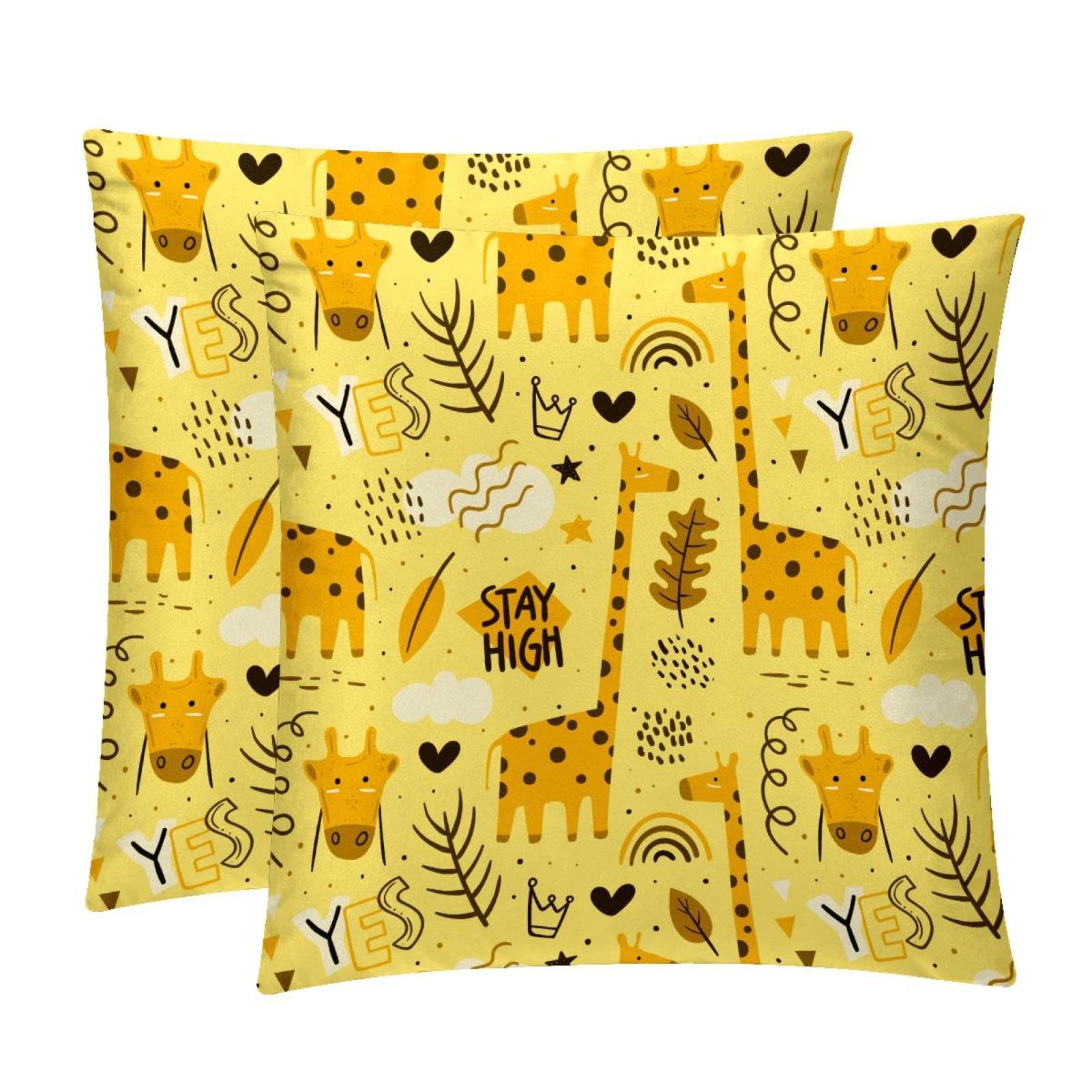 TDGKPZ Giraffe Throw Pillow Covers 2 Pack Cushion Cases Decorative Pillow Cases Home Decor 40x40cm