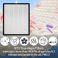 Vista 4 de Filtros de repuesto 142C KJ203F para Colzer 142C, Puro XYGEN P500, Moo ka KJ203F, Simpure HP9 purificadores de aire, paquete de 2 filtros H13 Ture