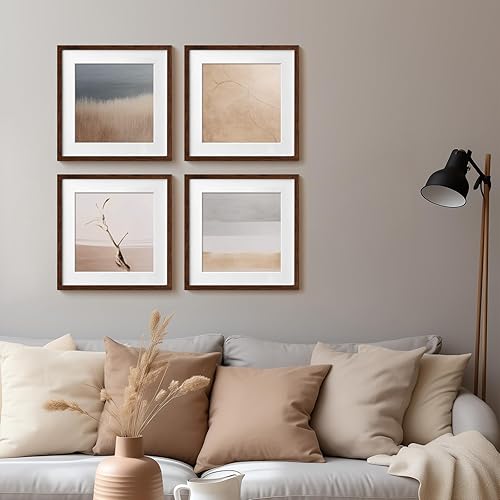 Vista 28 de Yaetm Portarretratos de 12 x 12 pulgadas con paspartú para fotos de 8 x 8 pulgadas, juego de 9 marcos cuadrados de 12 x 12 pulgadas, marco blanco