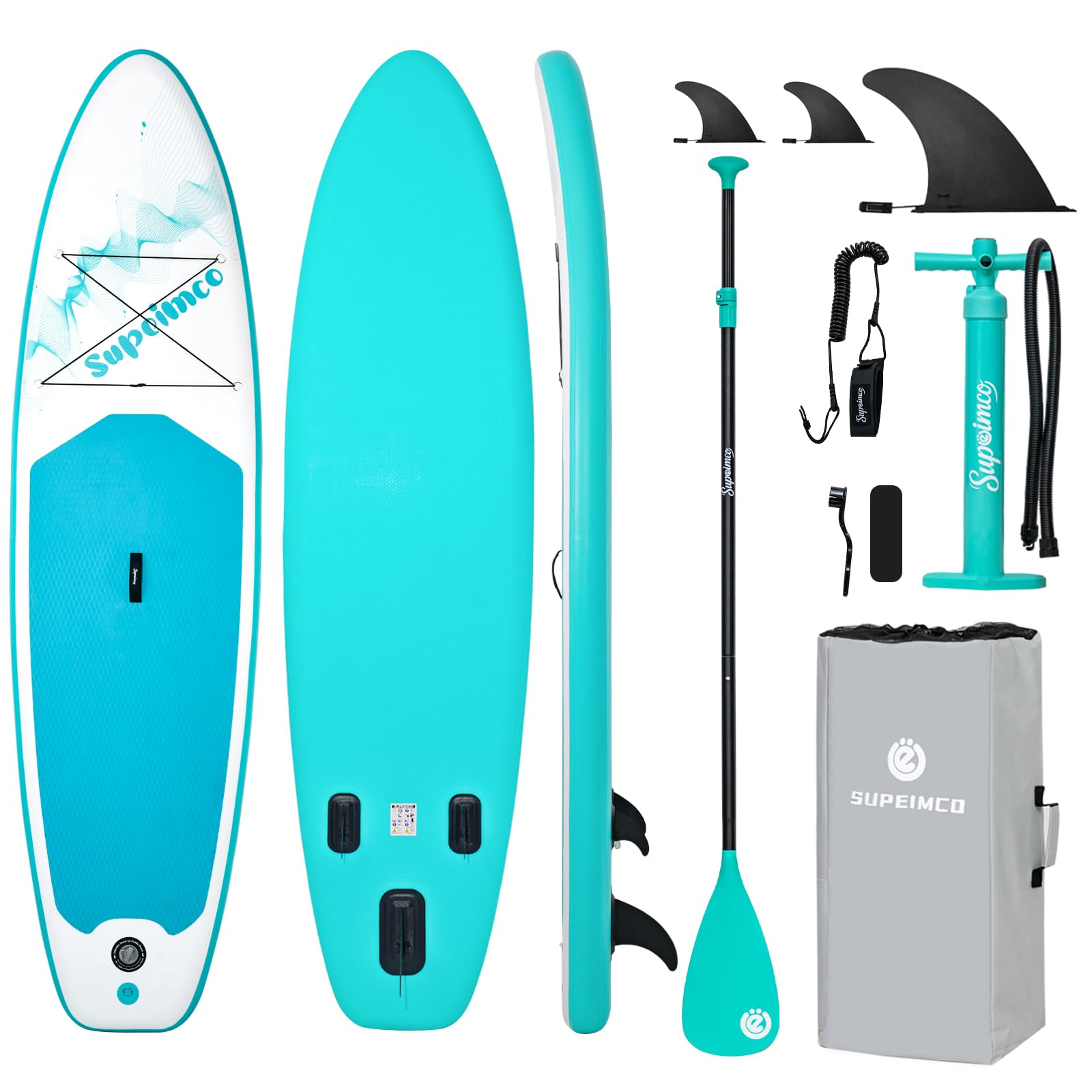 Photo 1 of SUPEIMCO Inflatable Stand Up Paddle Board - 10'6", Mint Wave