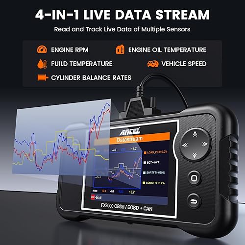 Miniatura 4 de Ancel FX2000 Escáner de vehículos OBD2, lector de código de automóvil, revisor del motor, herramienta de diagnóstico de la transmisión ABS SRS