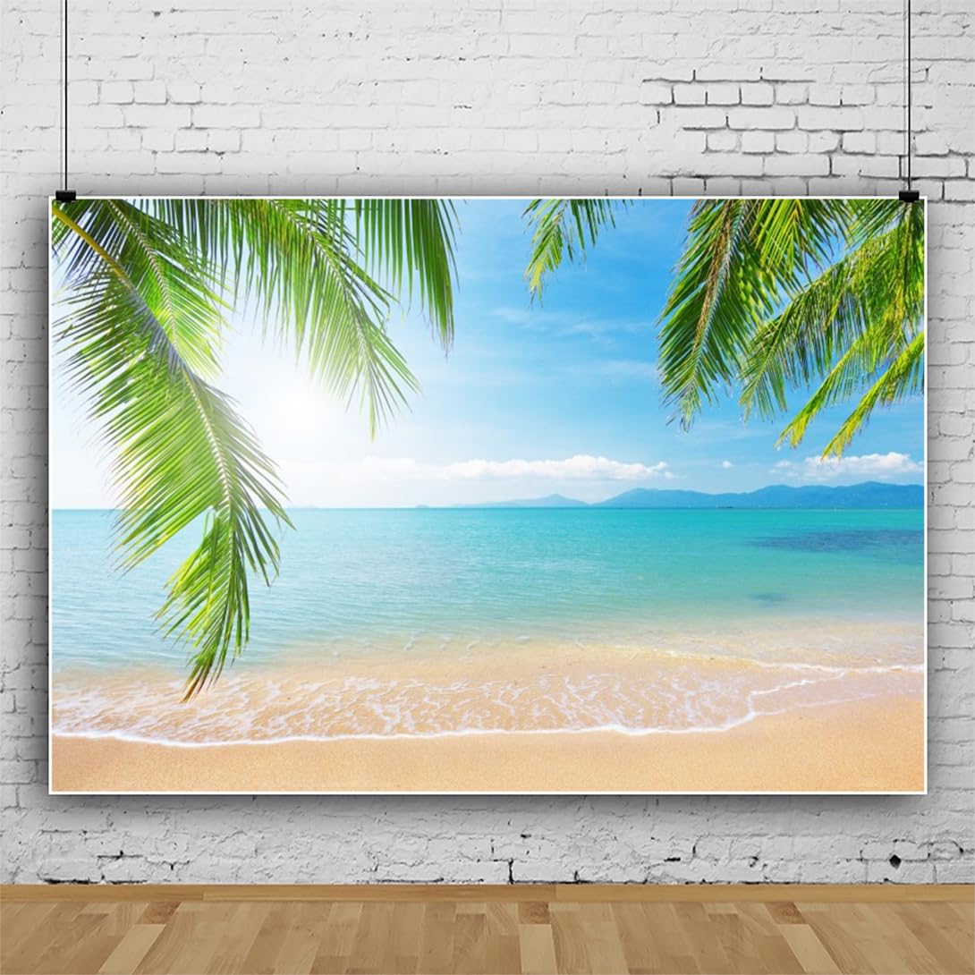 3x2m Sfondo per spiaggia tropicale Foglie di palma oceano isola mare scena sfondo per mare viaggio vacanza bambino coppia adulto ritratto foto studio oggetti di scena carta da parati