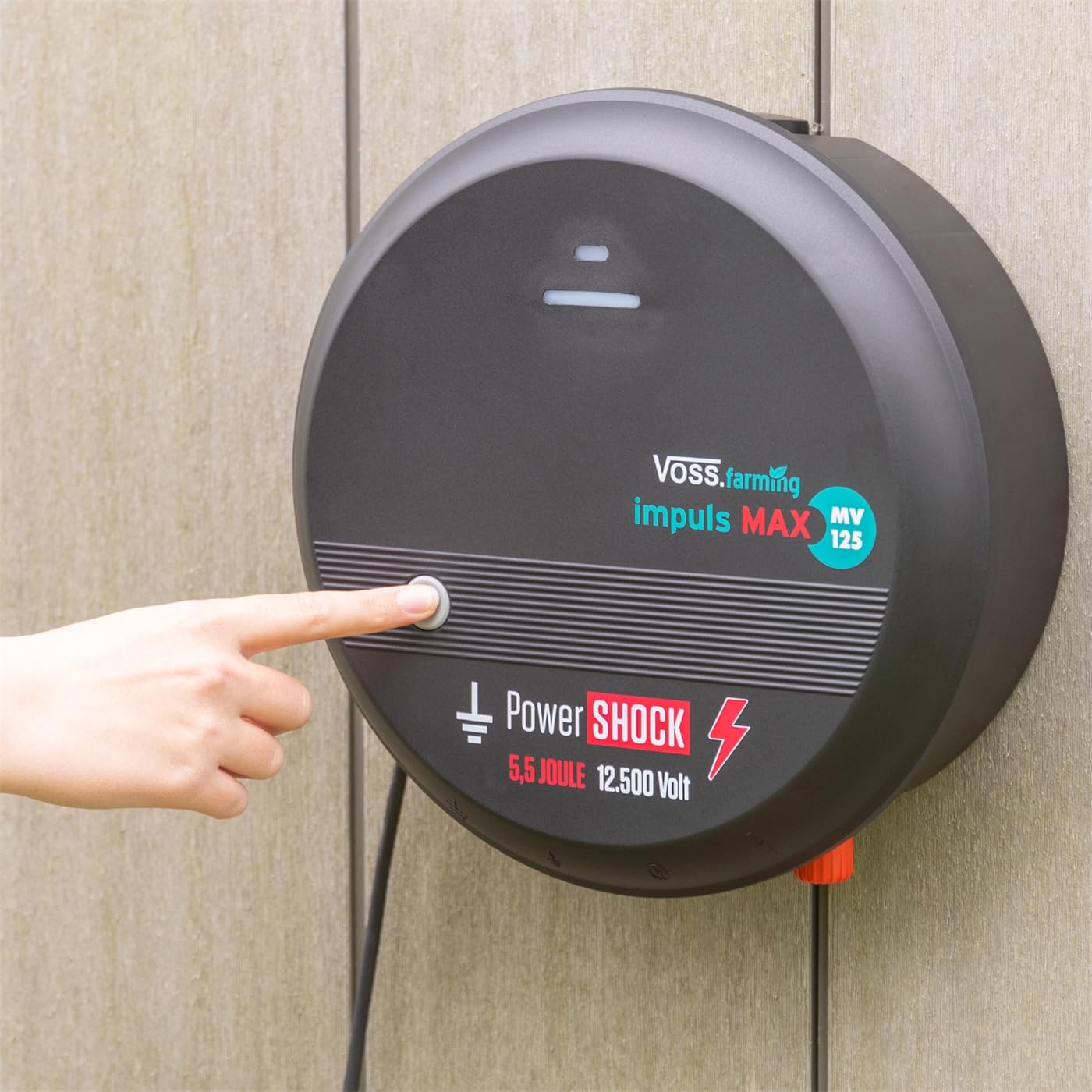 VOSS.farming 230V Pastor eléctrico 'Impuls MAX MV125' - para cercados eléctricos, tensión hasta 2,5 kV, para cercados de Ganado Vacuno, Cabras, para Defensa contra Lobos y jabalíes