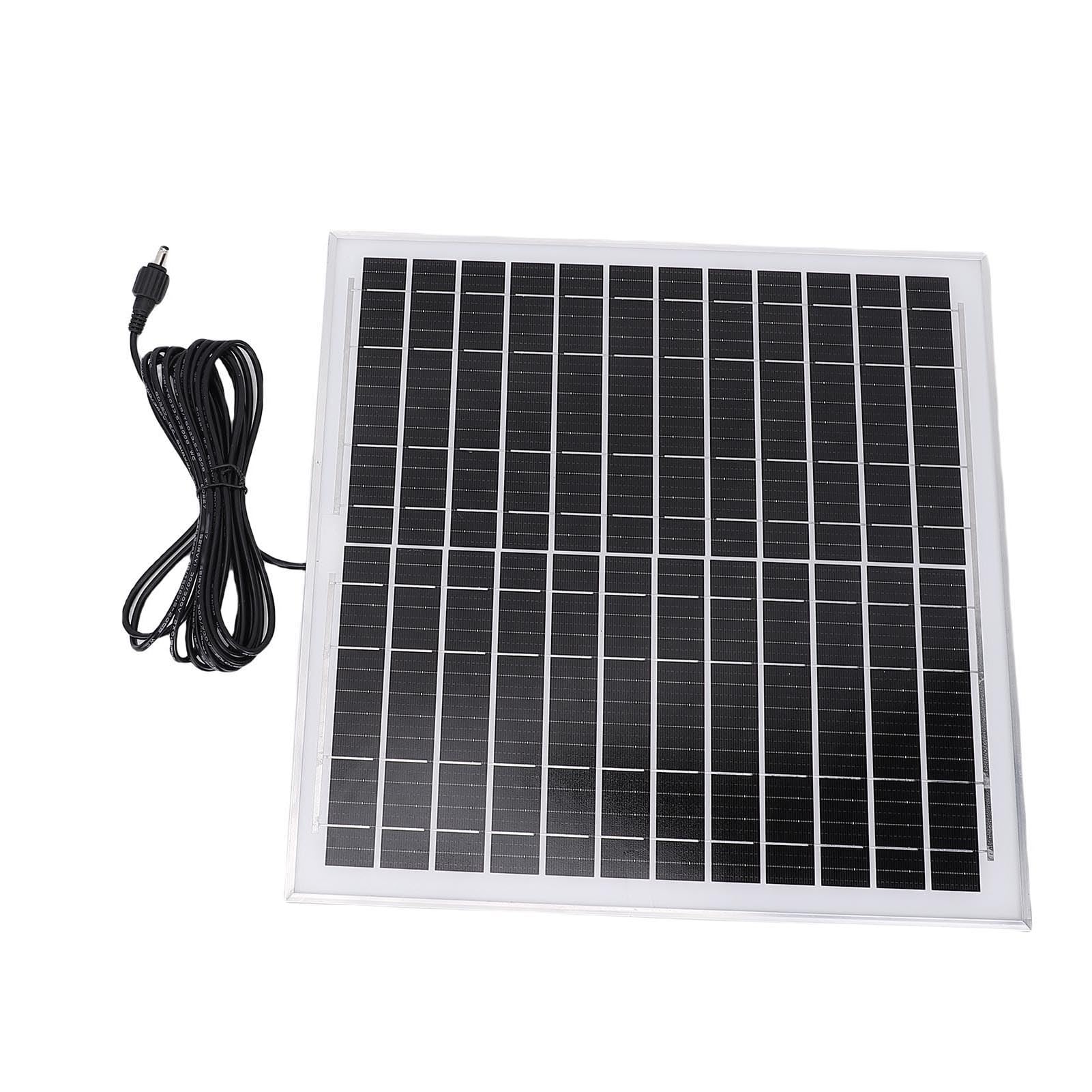 Fan di Scarico Solare, 20 W, Kit di Ventola di Scarico da 6 Pollici a Energia Solare con Regolazione Automatica della velocità per la Circolazione della Serra, Pollaio, Capannone, Fienile,