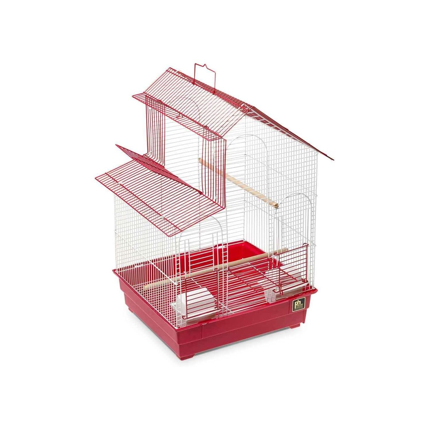 Amazon | インコハウス バードケージ レッド | Prevue Pet Products