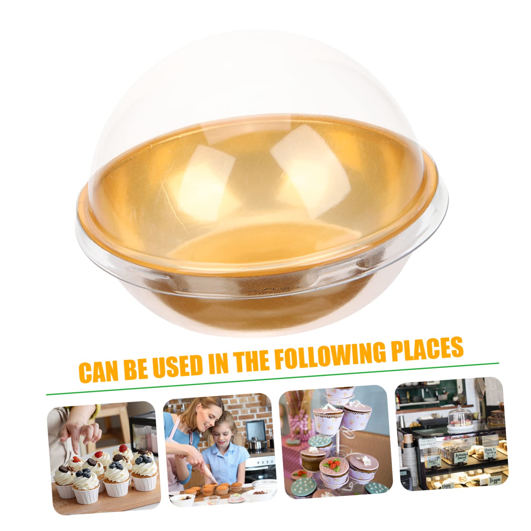HAKIDZEL 50pcs Mini Cake Boxes Portable Lightweight Dessert Carrier Round Cake Packaging Boxes Lid for Egg Yolk Puff
