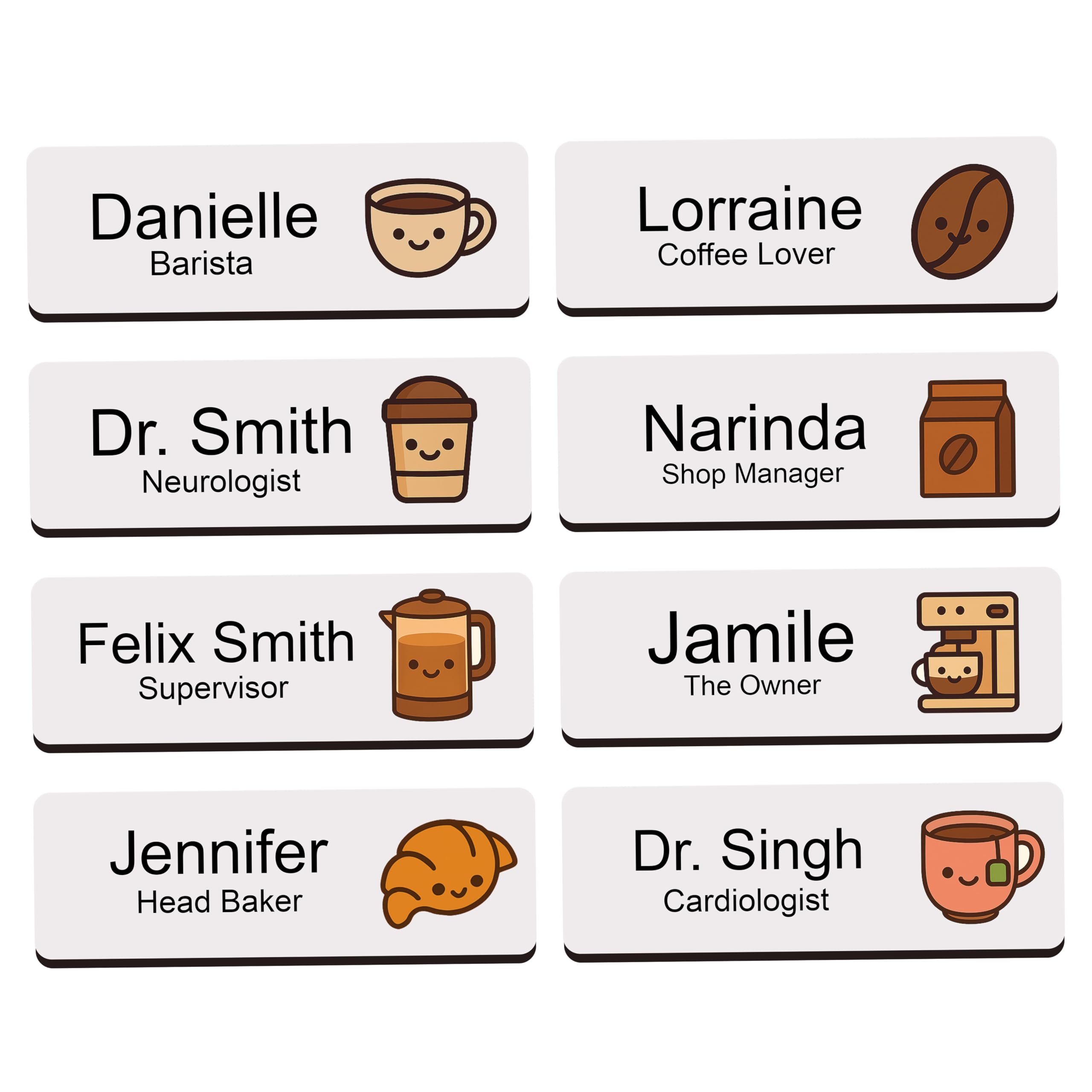 Custom Name Badge, Barista Coffee Shop Cute Personalised Work Group ID Tag