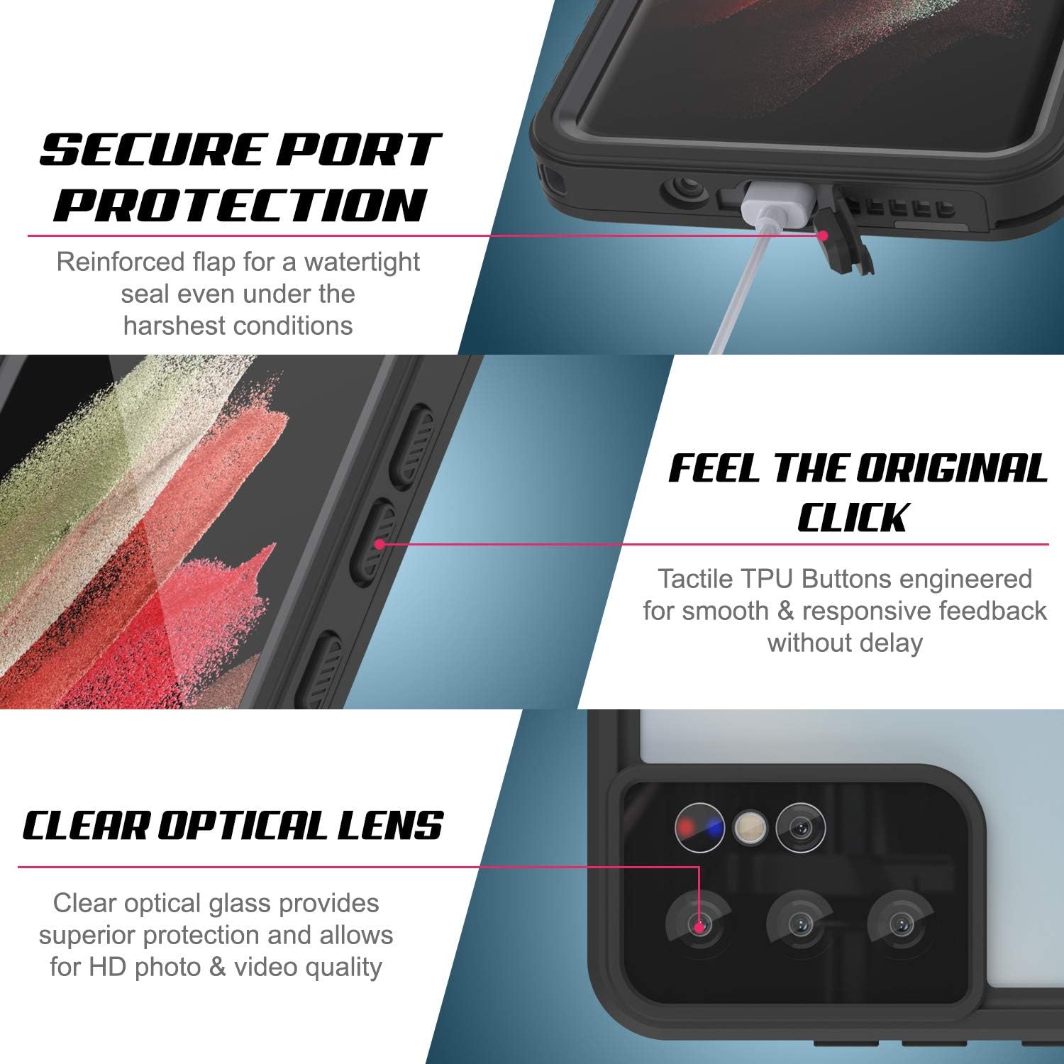 Punkcase Galaxy S21 Ultra Waterproof Case [Extreme Series] [Slim Fit] [IP68 Certified] [Shockproof] [Dirtproof] [Snowproof] Armor Cover for Galaxy S21 Ultra 5G (6.8") (2021) [Black]