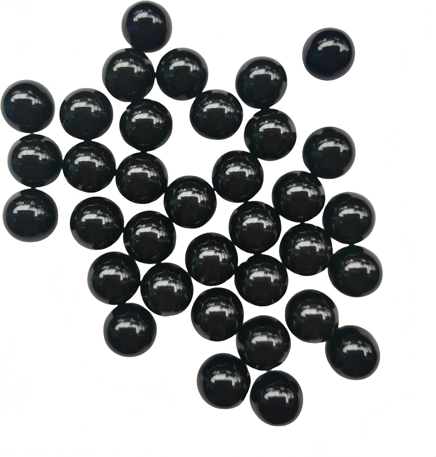 Natural Black Obsidian Crystal Sphere Ball Meditation Energy Stone,0.78 Inchs/Pcs Indoor Decorative Stones Feng Shui Ornament(10 Pcs)