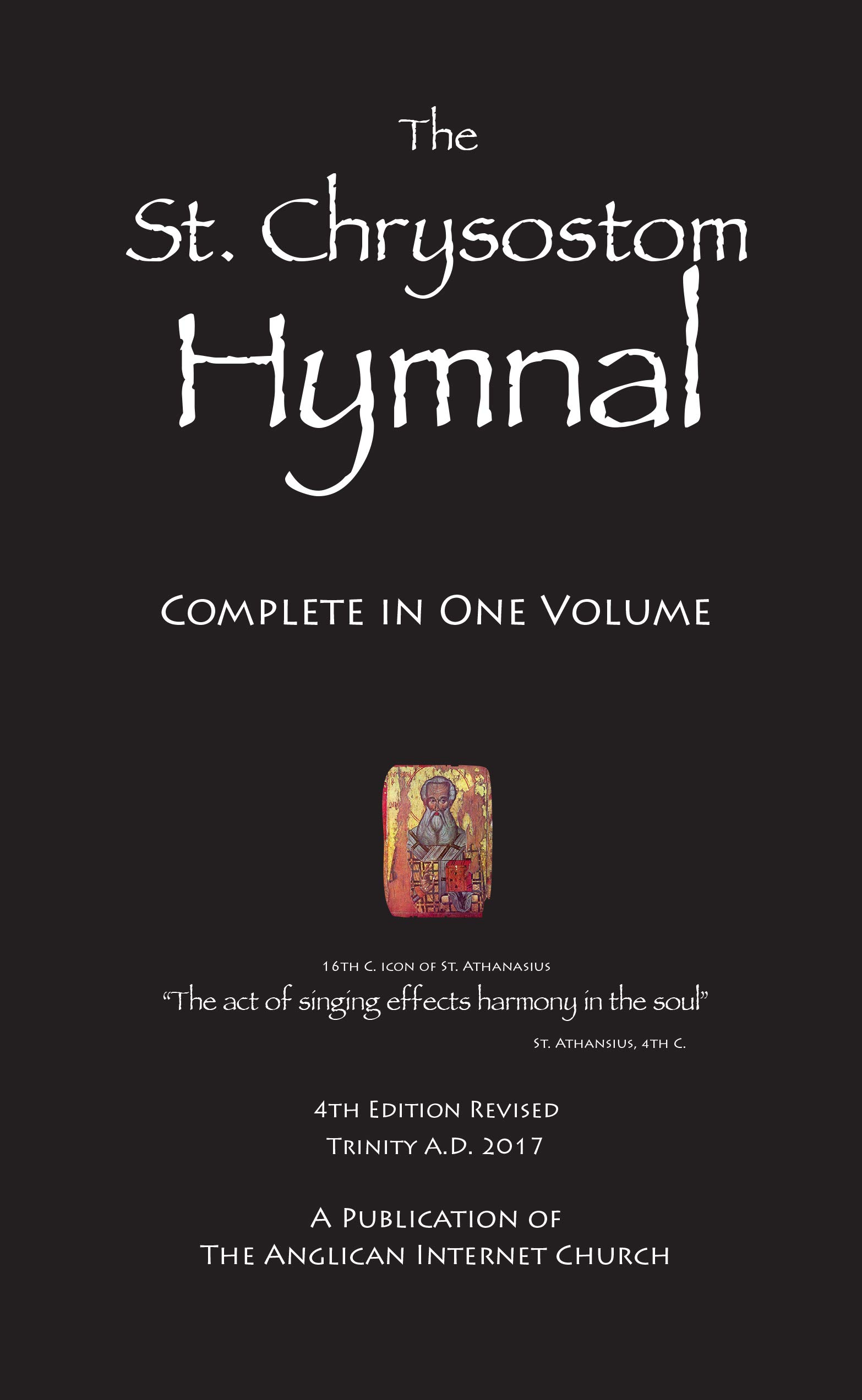 St. Chrysostom Hymnal recueil de chants anglais pour la prière à la maison