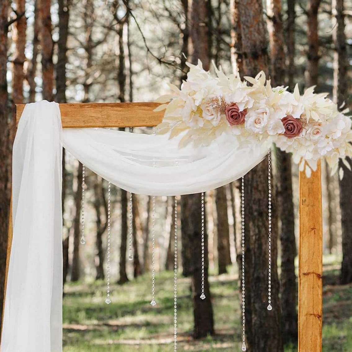 Fiori dell'arco di nozze, 65x16 cm Swag di fiori di rosa artificiale, ad arco per le cerimonie del matrimonio centrotavola per la casa (champagne)