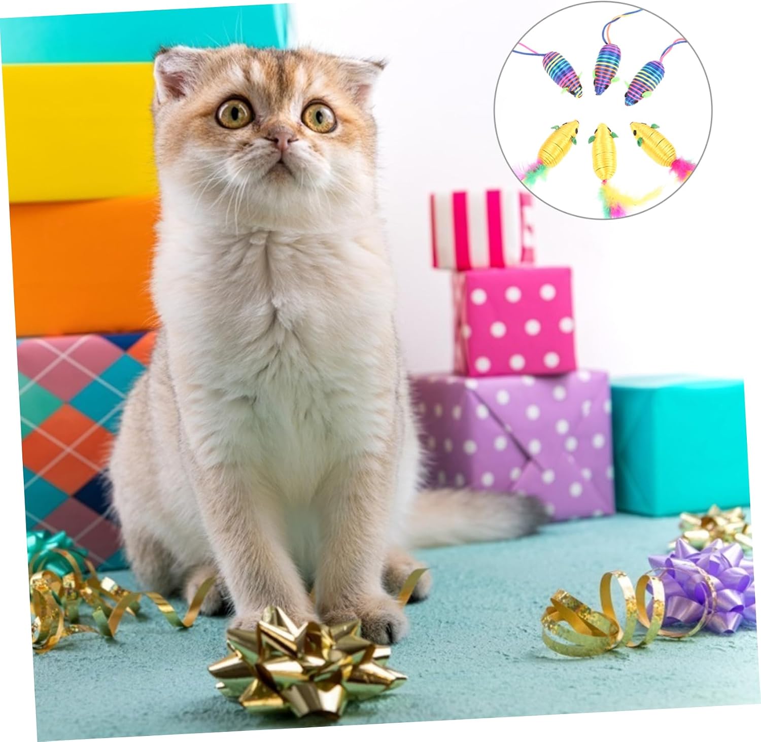 Milisten 6pcs Cat Interactive Simulation Toy Realistic Mouse Design for Pet Play Exercise and Amusement for Kittens and Cats Multi