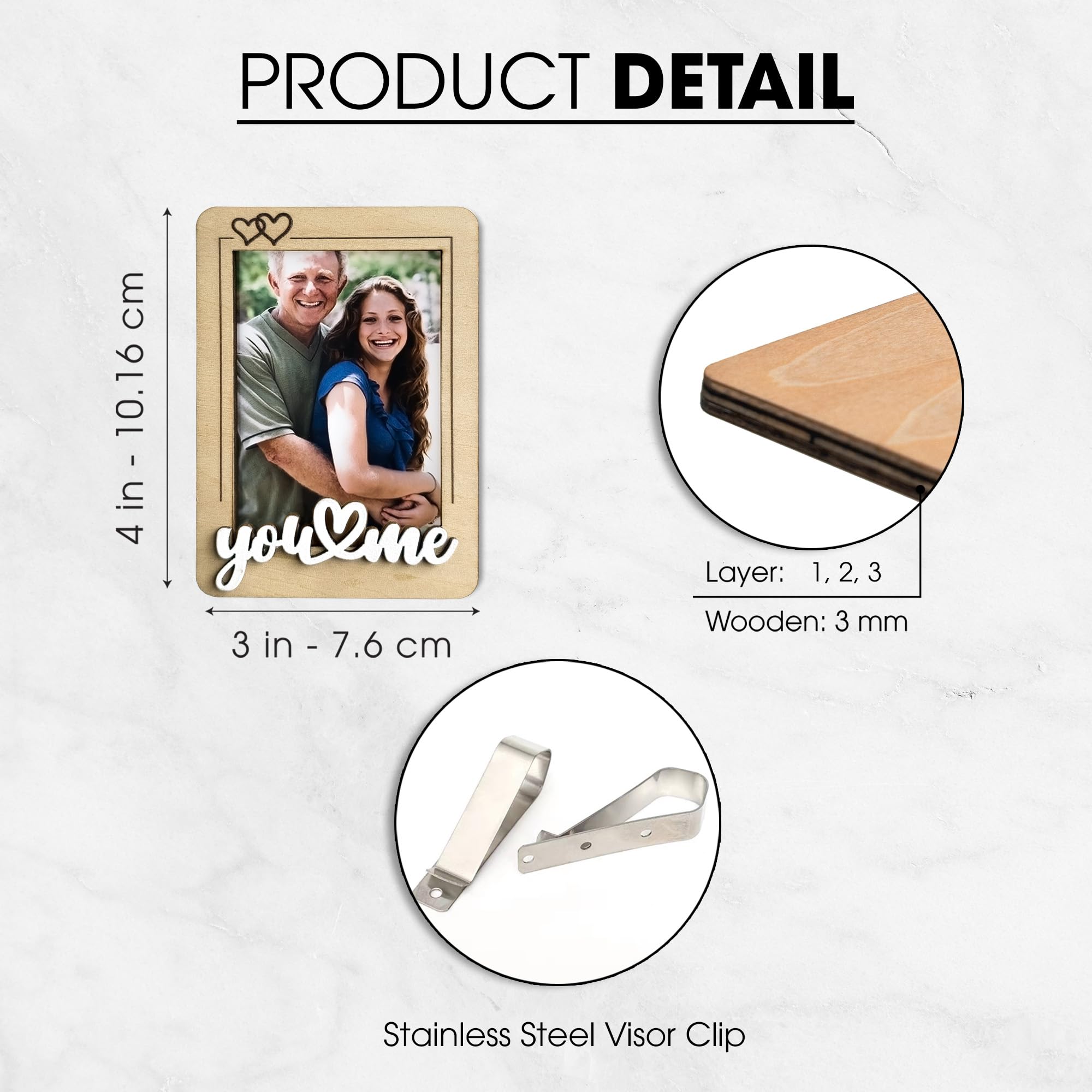 Hangwoous Car Visor Picture Frame, You and Me Visor Picture Frame, Drive Safe I Love You Visor Clip, Car Picture Holder, Valentine Gift For Him, Cars Photo Holder