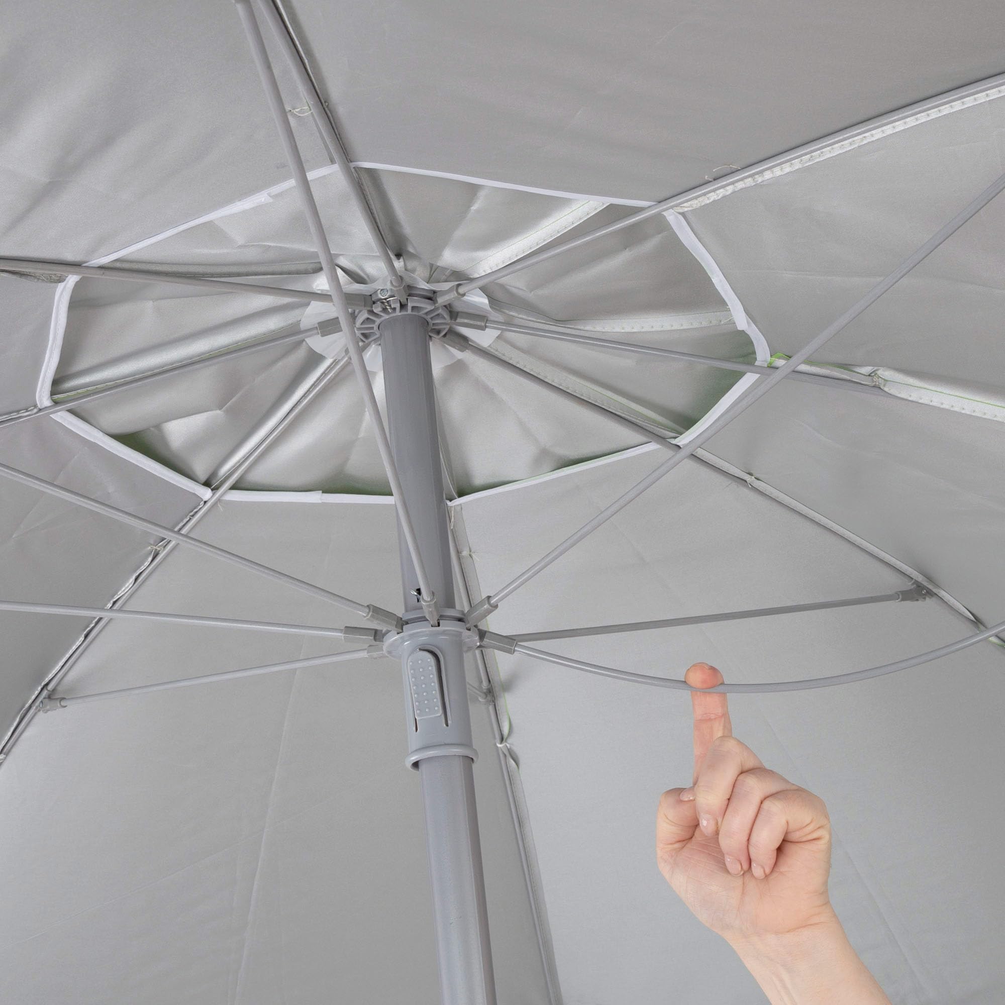 AKTIVE Koralowy składany parasol plażowy przeciwwiatrowy Ø200, ze srebrną powłoką i ochroną przed promieniowaniem UV 50, parasol plażowy, duży parasol przeciwsłoneczny, parasol plażowy (62244), koral,