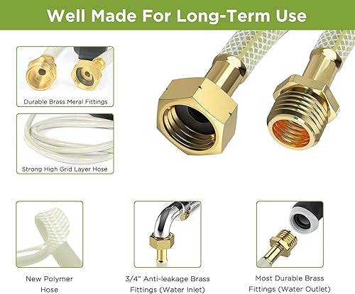 Miniatura 3 de Tuyeho Carrete de manguera de jardín retráctil de 90 pies, carretes de manguera de agua resistentes para montaje en pared con sistema automático de