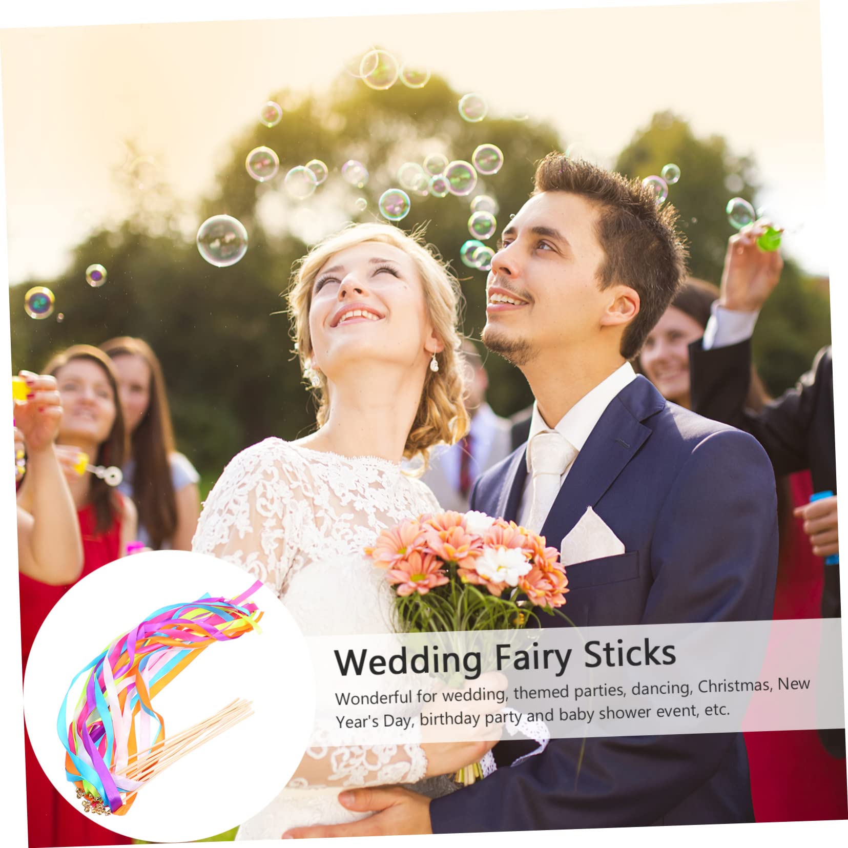 DECHOUS 30stücke Party Ribbons Sticks Zufallsfarben Dekoration Für Hochzeiten Feiern Und Events Satin Gefertigt Leicht Und Handlich