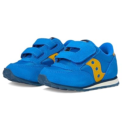 Saucony Kids Jazz Hook Loop Sneaker (Toddler/Little Kid) Kids Shoes Blue/Yellow