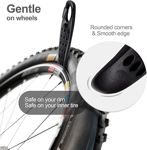 Miniatura 2 de Palancas de neumáticos de bicicleta ultra fuertes, 2 juegos de reparación de neumáticos de bicicleta, juego de cucharas de plástico resistente para
