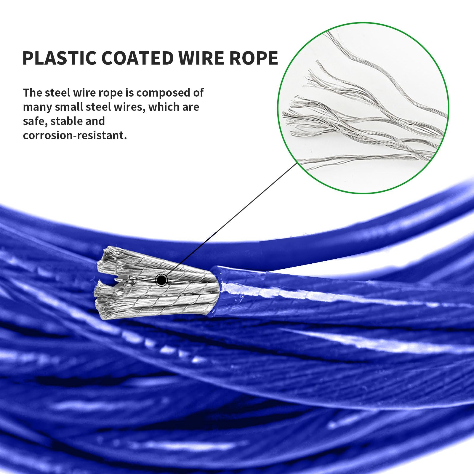 E-RFSEY Extra Strong 100ft Washing Line, Outdoor Washing Line, Waterproof and Rustproof, Extremely High Load Capacity - Image 4