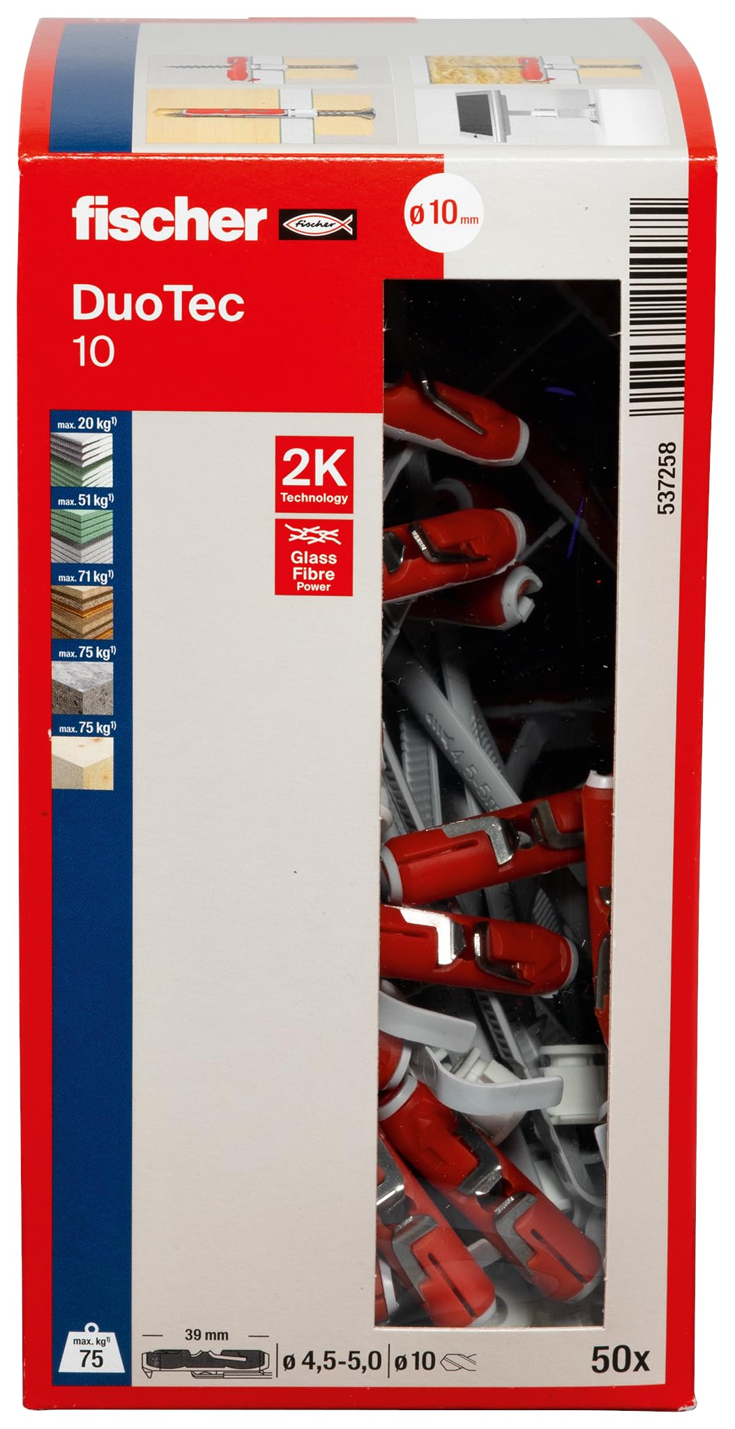 Cheville à bascule nylon DuoTec-50/bte FISCHER - 537258