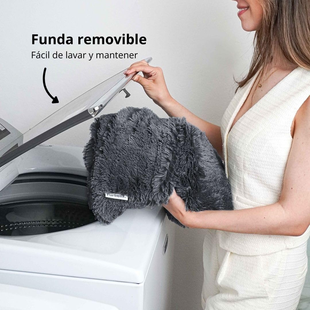 Furbedz - Letto per cani grande, design antistress, letto lavabile con fodera rimovibile intercambiabile, pile ultra morbido, fodera interna, supporto ortopedico in memory foam, base impermeabile
