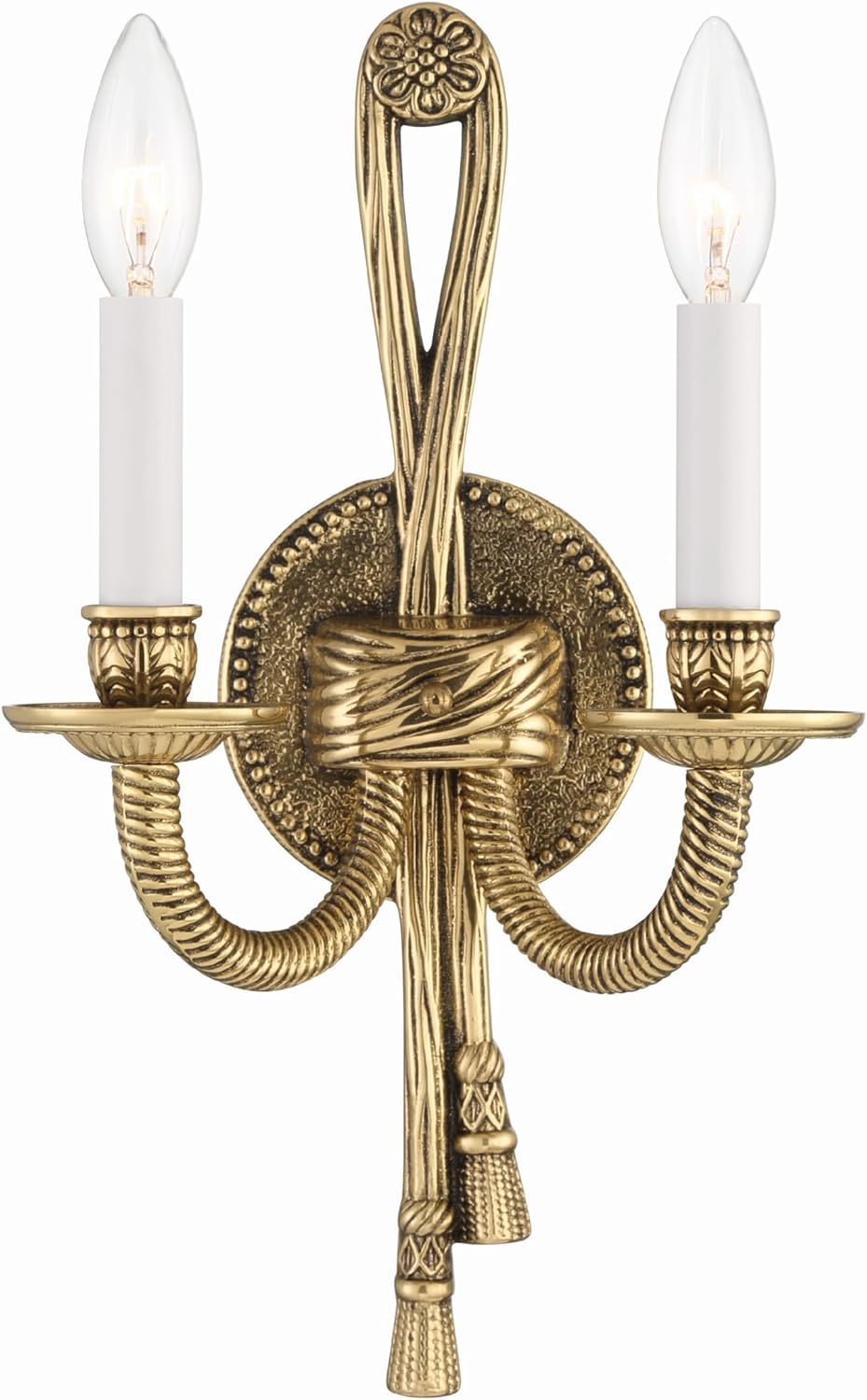 Crystorama 2 Light Olde Brass Cast Sconce