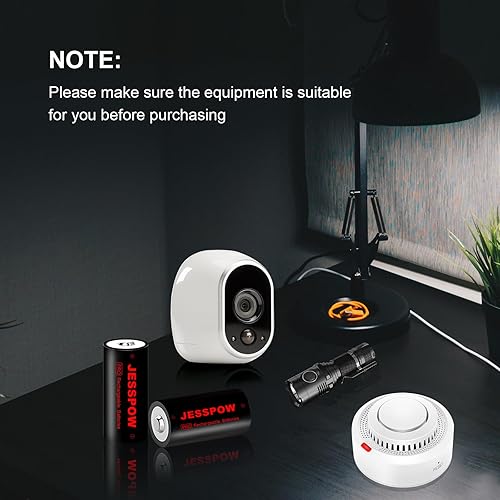 Miniatura 6 de JESSPOW Baterías recargables CR123A, paquete de 12 con cargador, baterías de litio CR123a 750mAh 3.7V para cámaras Arlo