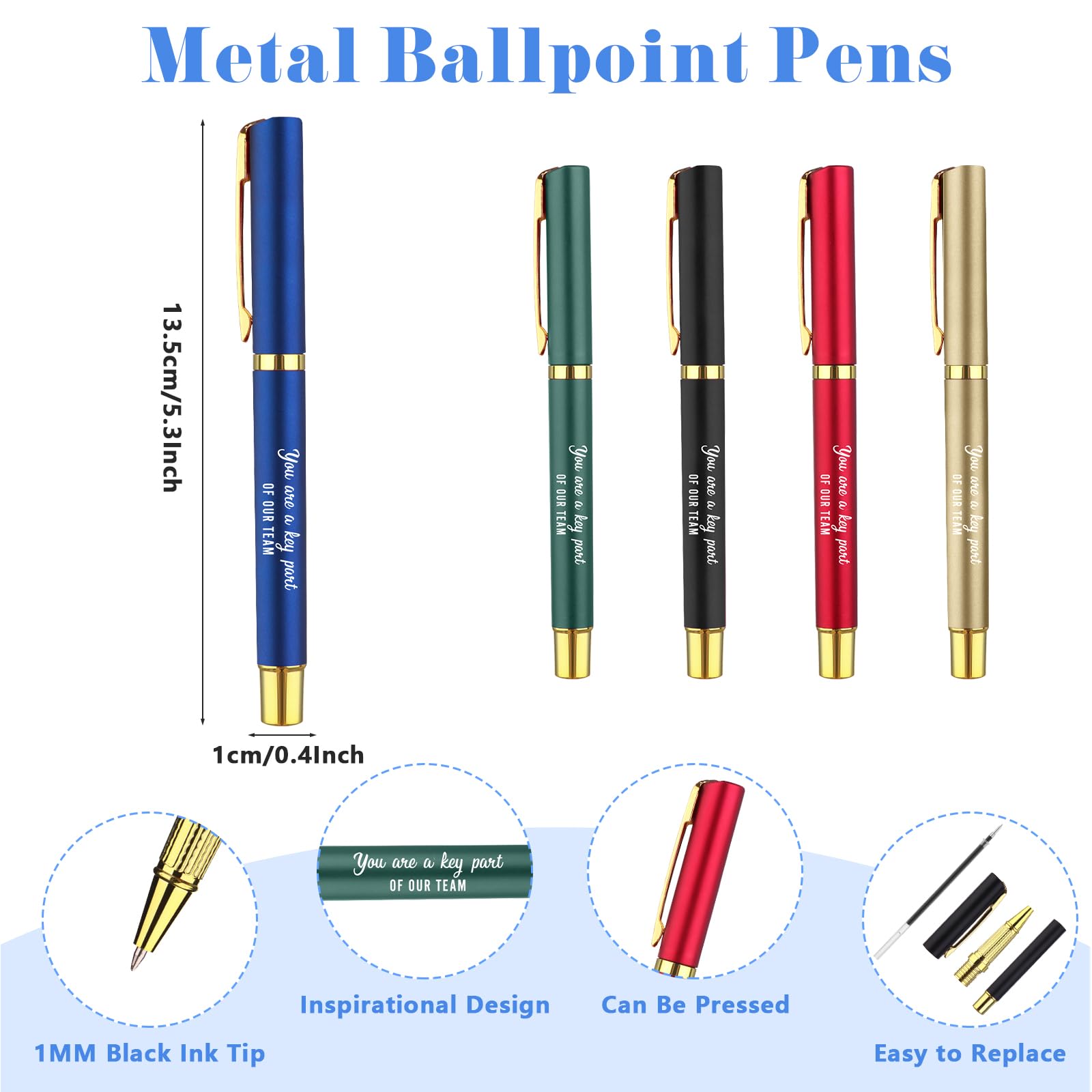 Augenstern 5 Sets Team Appreciation Gifts Bulk for Employees Motivational Team Spiral Notebooks Inspirational Ballpoint Pens Thank You Gifts for Coworkers Colleagues Teacher Nurse Staff Team Gift - Image 3