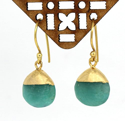 Miniatura 42 de Gempires - Pendiente de gancho de pera natural, pendiente de meditación, joyería hecha a mano, regalo para ella